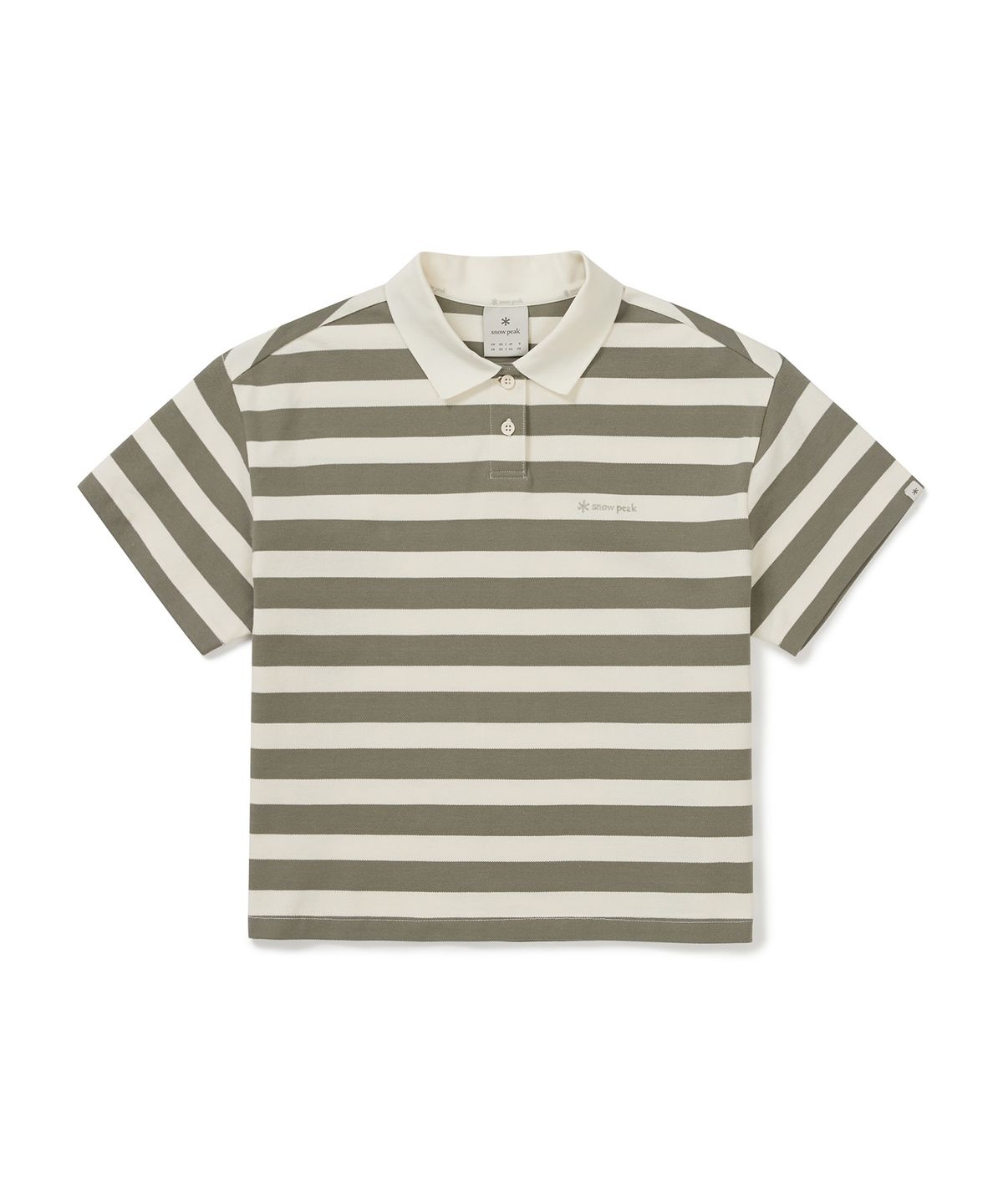 스노우피크 어패럴(SNOWPEAK APPAREL) 코튼 여성 스트라이프 폴로 티셔츠 (S25MWFPS69) Vintage Khaki