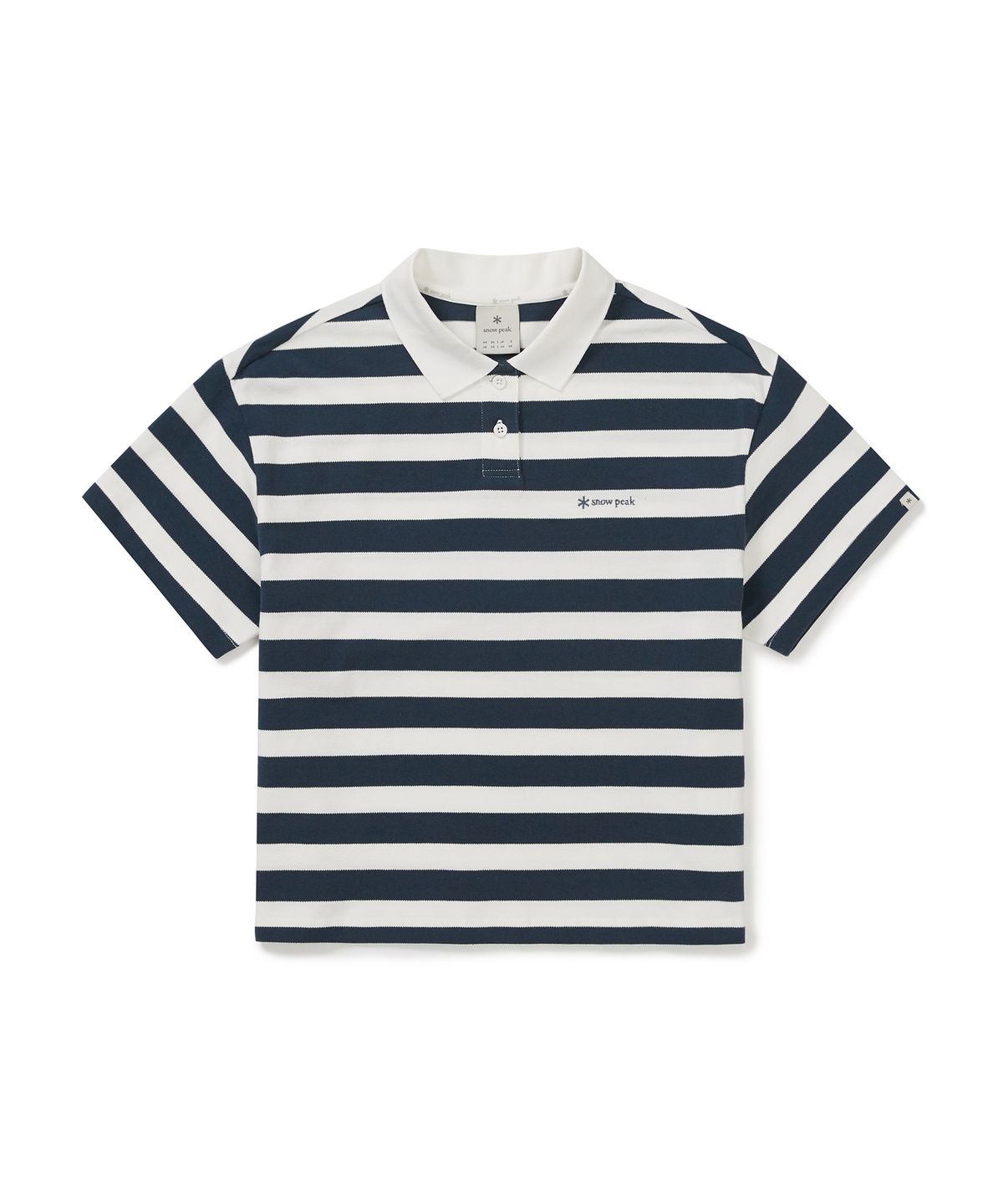 스노우피크 어패럴(SNOWPEAK APPAREL) 코튼 여성 스트라이프 폴로 티셔츠 (S25MWFPS69) Vintage Navy