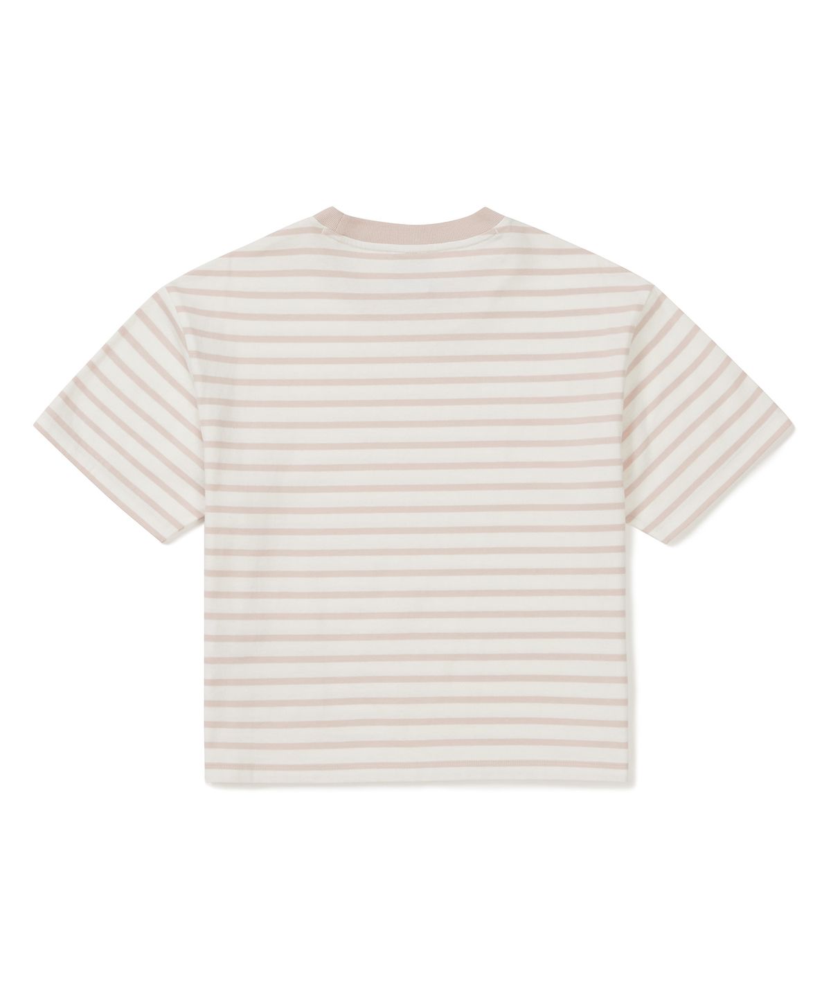 스노우피크 어패럴(SNOWPEAK APPAREL) 코튼 여성 스트라이프 세미크롭 반팔 티셔츠 (S25MWFTS69) Light Pink
