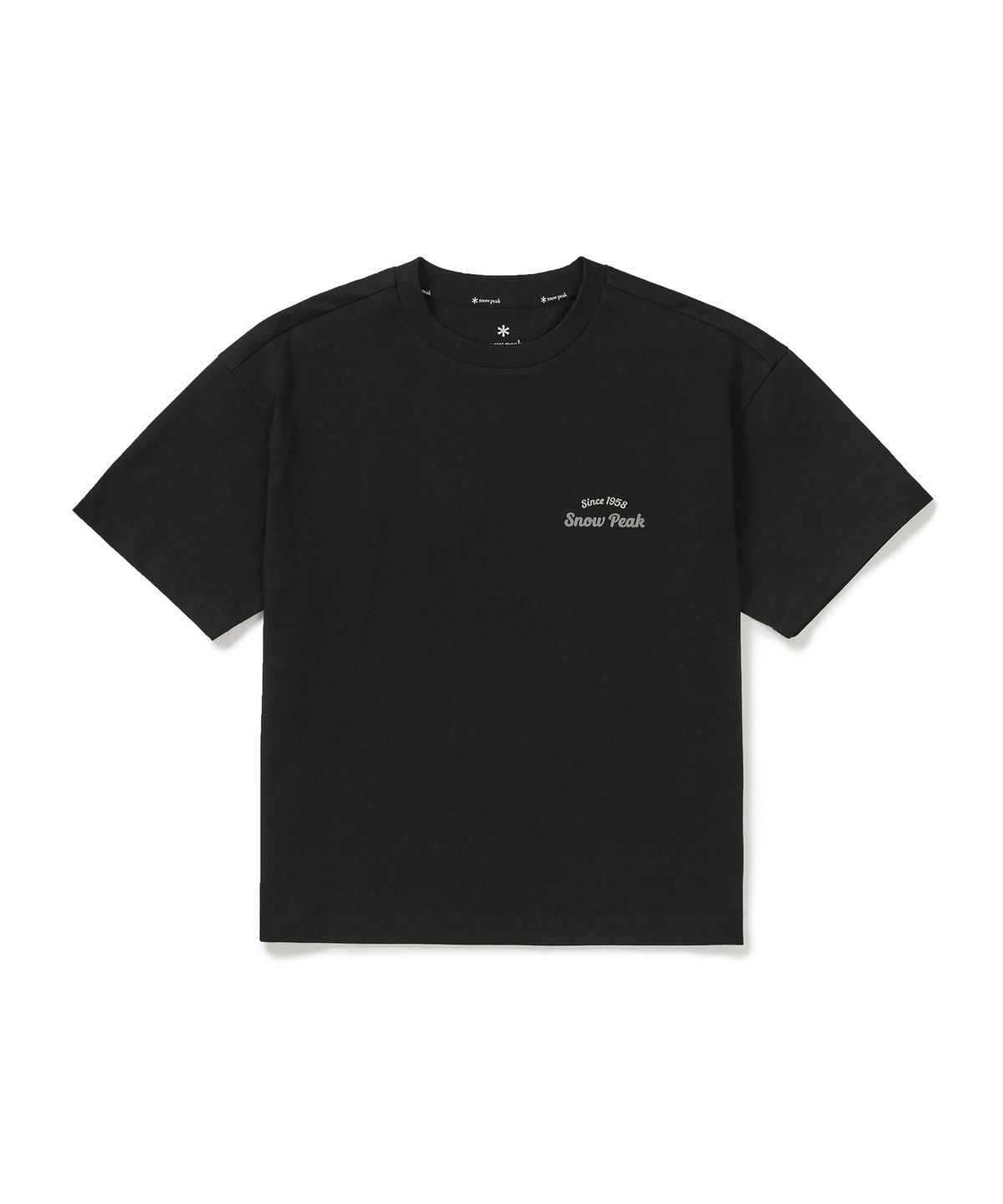 스노우피크 어패럴(SNOWPEAK APPAREL) 에어로쿨 여성 컬러 세미크롭 반팔 티셔츠 (S25MWFTS77) Black