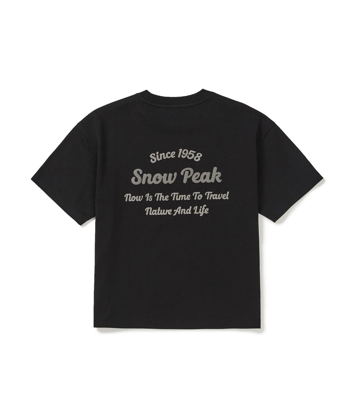 스노우피크 어패럴(SNOWPEAK APPAREL) 에어로쿨 여성 컬러 세미크롭 반팔 티셔츠 (S25MWFTS77) Black