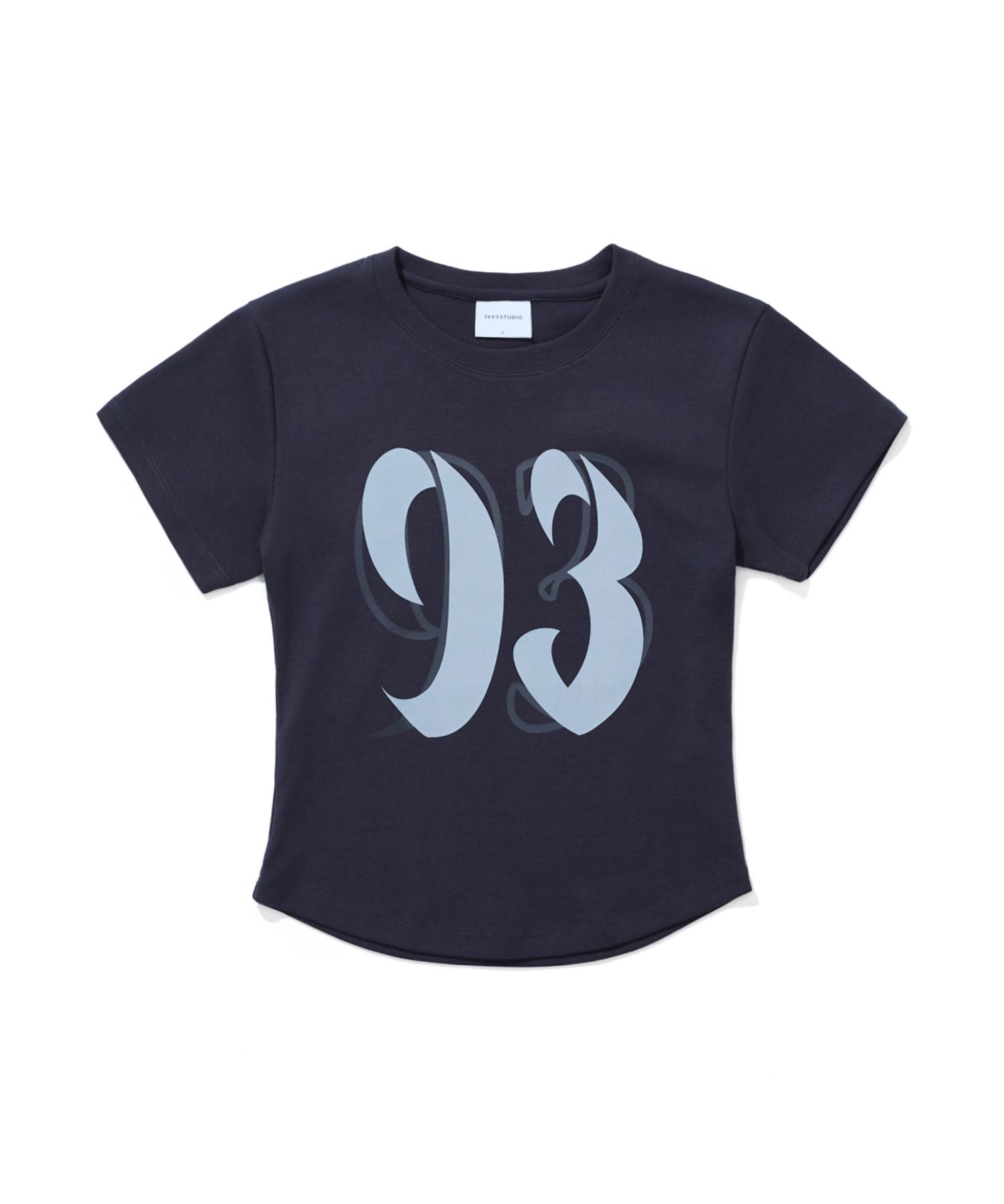 MUSINSA | 1993STUDIO New 93 Logo Crop T-Shirt_Navy