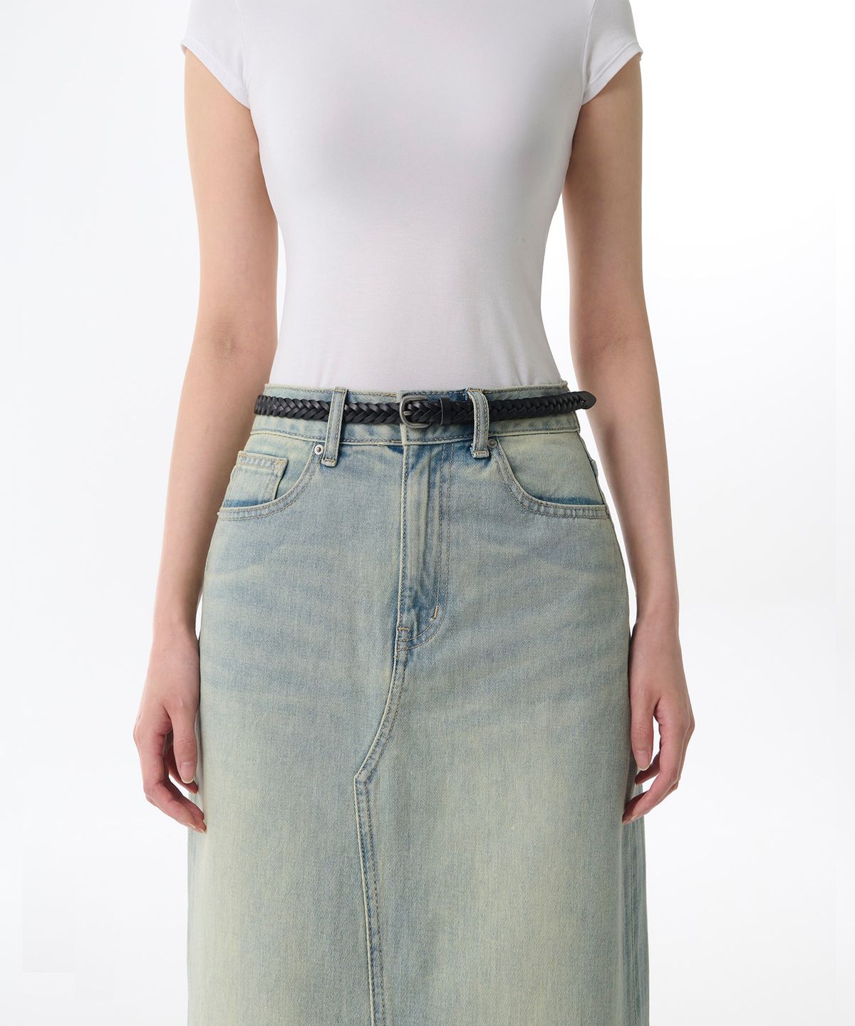 무신사 스탠다드 우먼(MUSINSA STANDARD WOMAN) 우먼즈 레더 위빙 씬 벨트_15mm