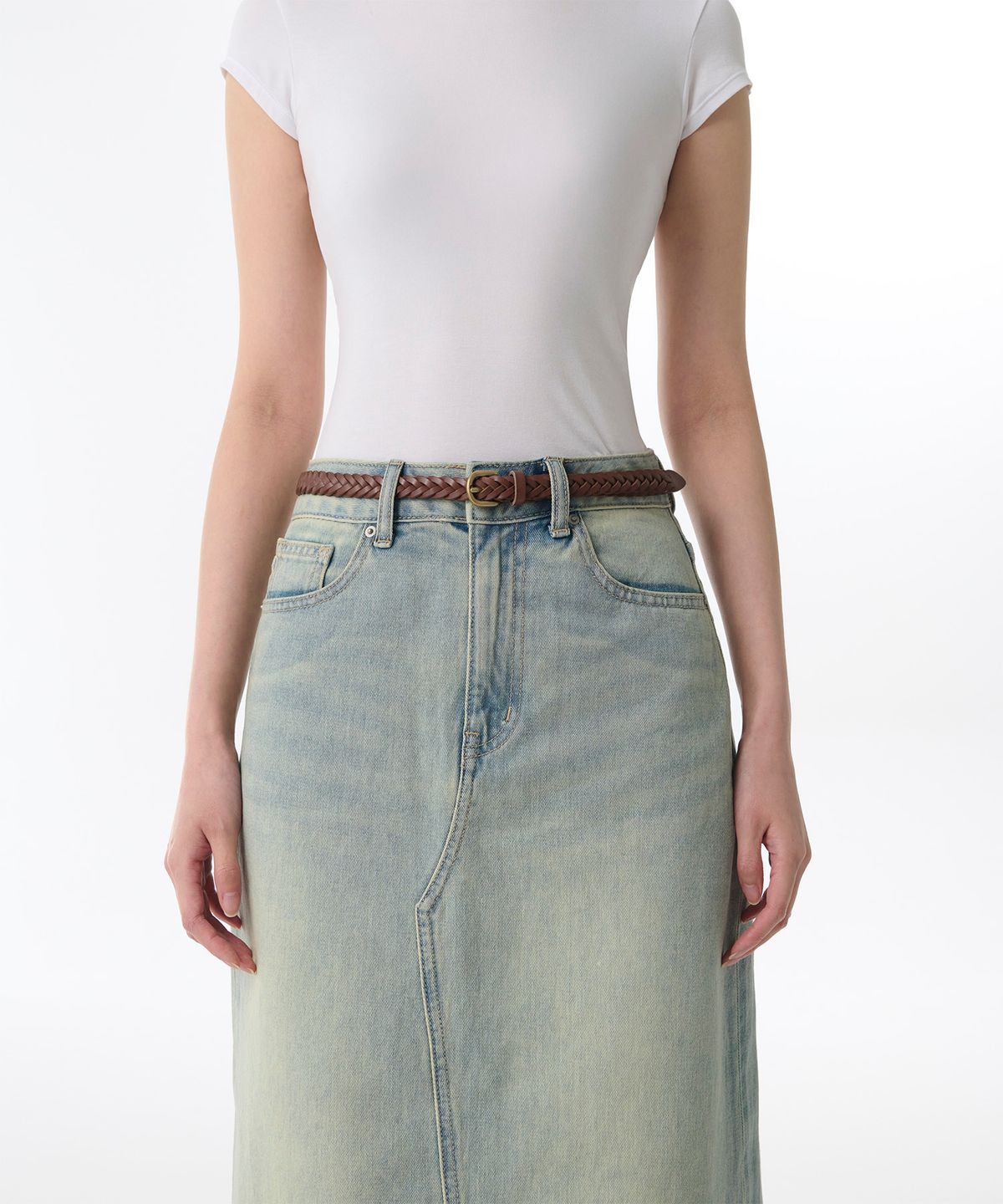 무신사 스탠다드 우먼(MUSINSA STANDARD WOMAN) 우먼즈 레더 위빙 씬 벨트_15mm