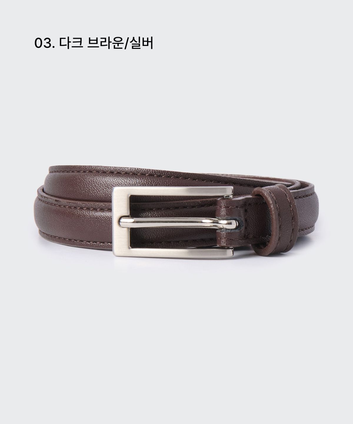 무신사 스탠다드 우먼(MUSINSA STANDARD WOMAN) 우먼즈 렉탱글 신세틱 레더 씬 벨트_15mm