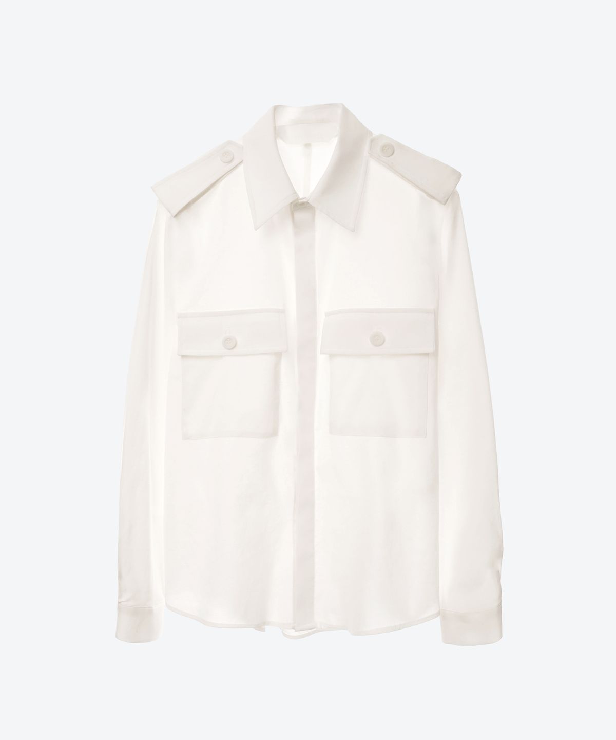 언티지(UNTAGE) 솔리드 사파리 셔츠[White(UNISEX)]_UTS-FS76