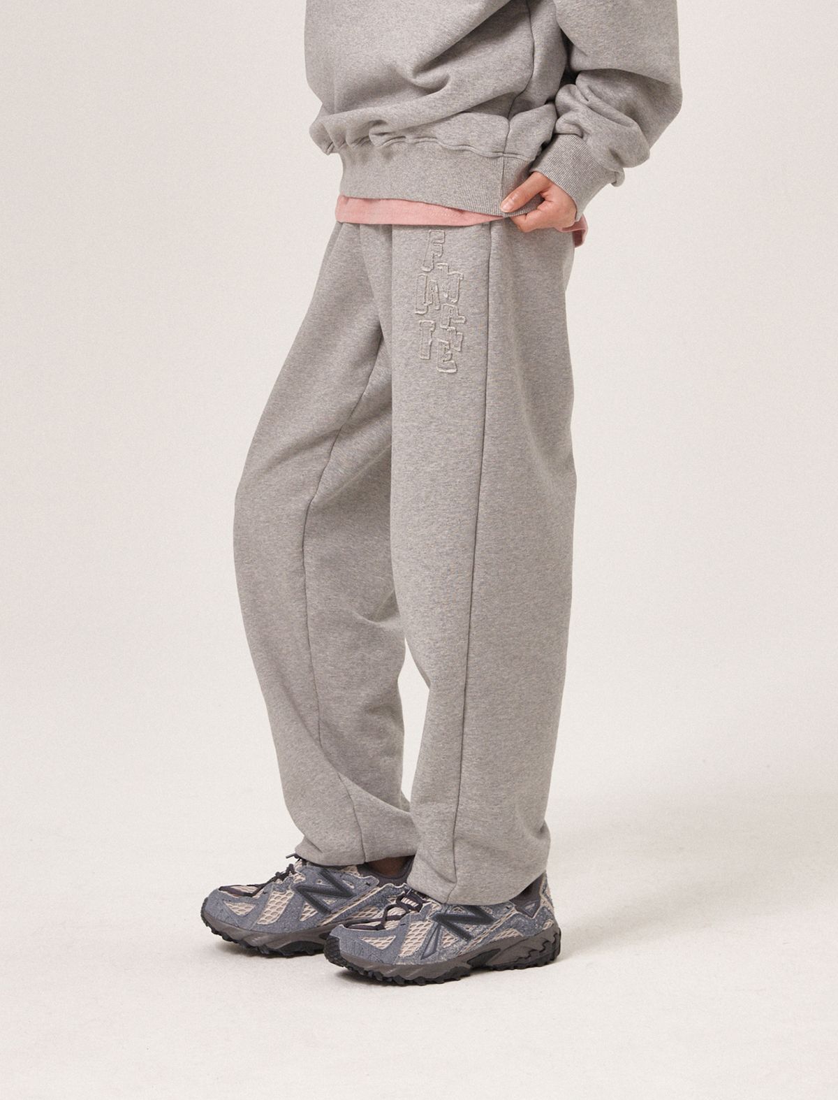 플랫웨이브 인 서울(FLATWAVE IN SEOUL) Soulu Patchwork Sweatpants Grey Melange