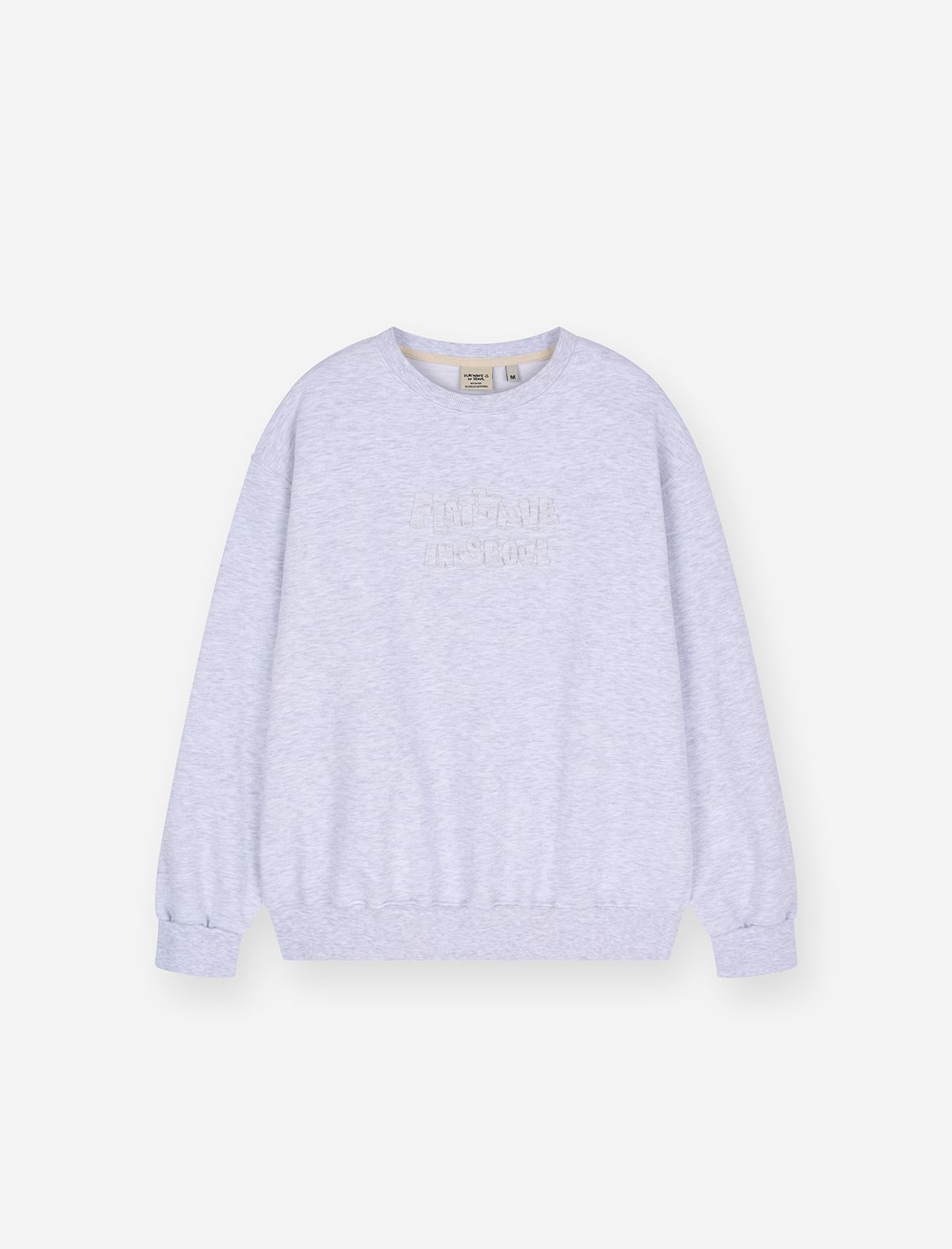 플랫웨이브 인 서울(FLATWAVE IN SEOUL) Soulu Patchwork Sweatshirt Light Grey Melange