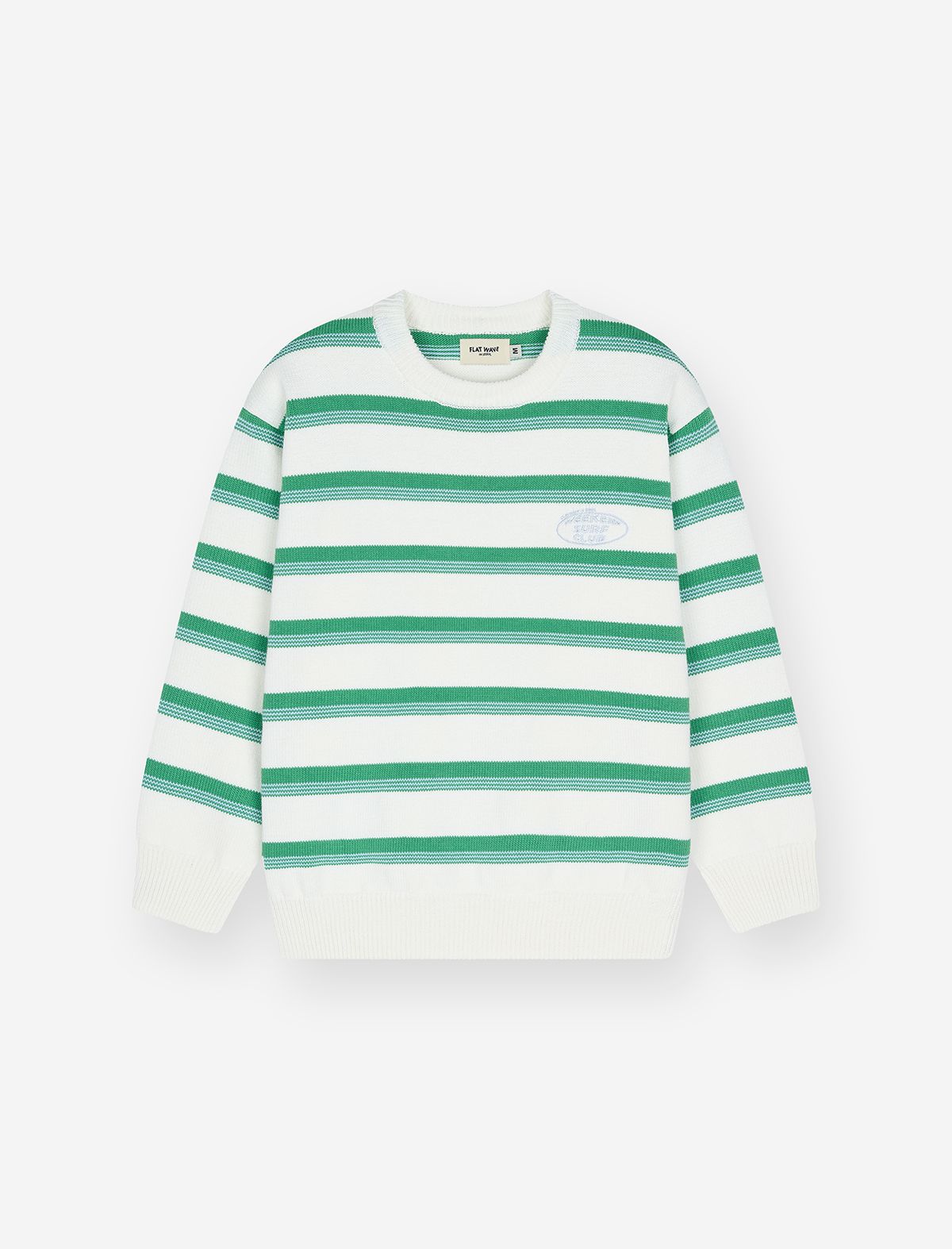 플랫웨이브 인 서울(FLATWAVE IN SEOUL) Aav Stripe Vintage Cotton Round Knit Ivory