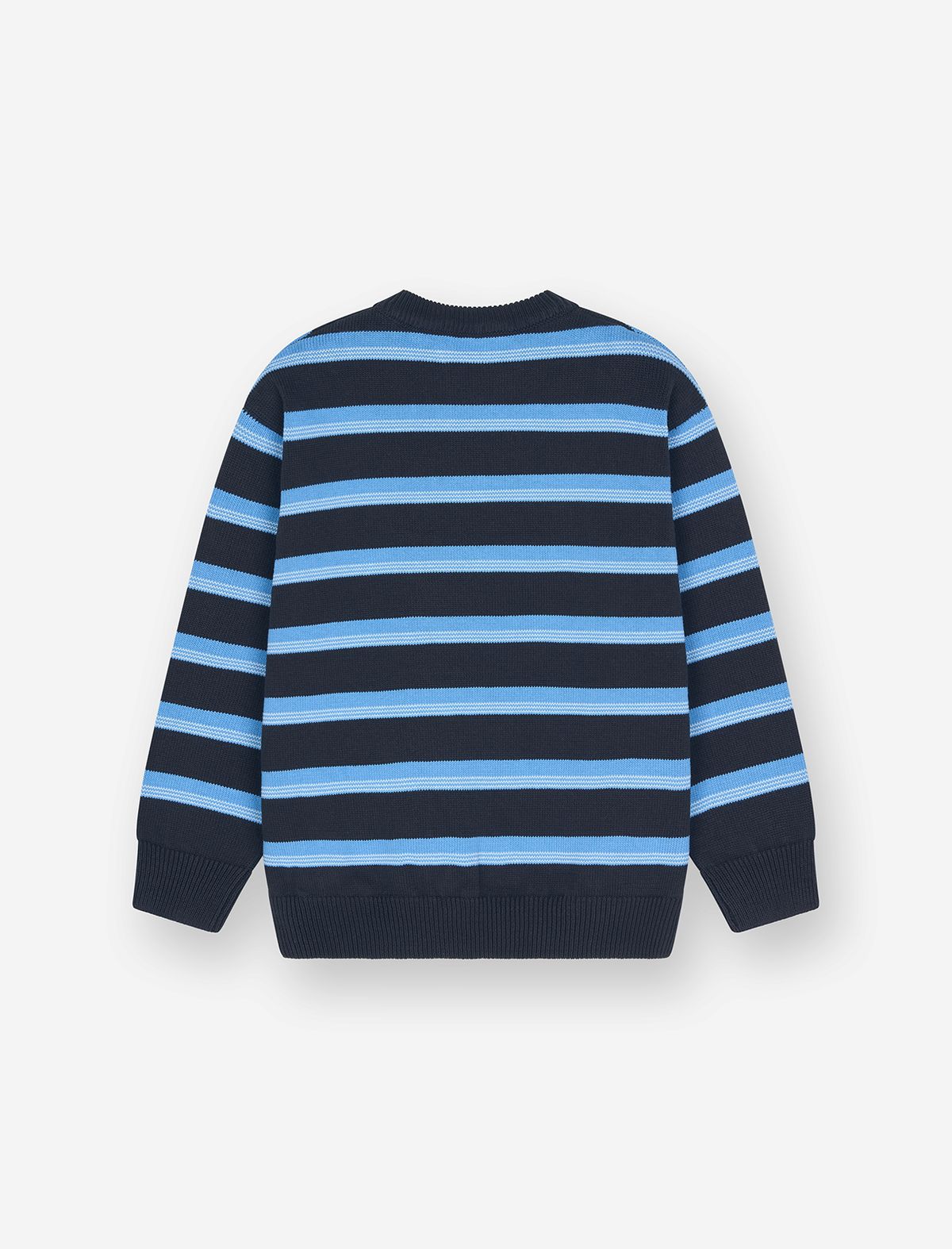 플랫웨이브 인 서울(FLATWAVE IN SEOUL) Aav Stripe Vintage Cotton Round Knit Navy