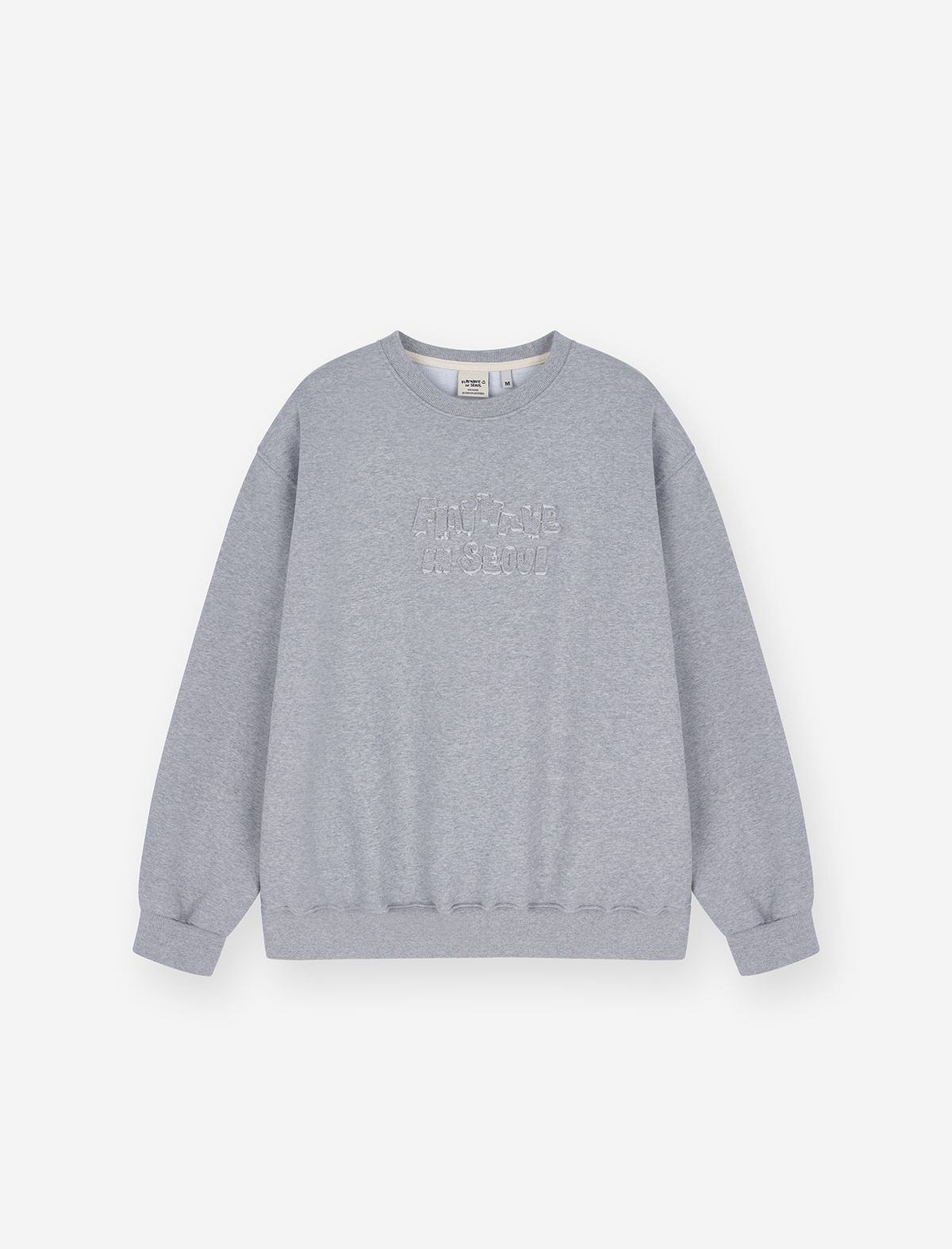 플랫웨이브 인 서울(FLATWAVE IN SEOUL) Soulu Patchwork Sweatshirt/pants Set Grey Melange