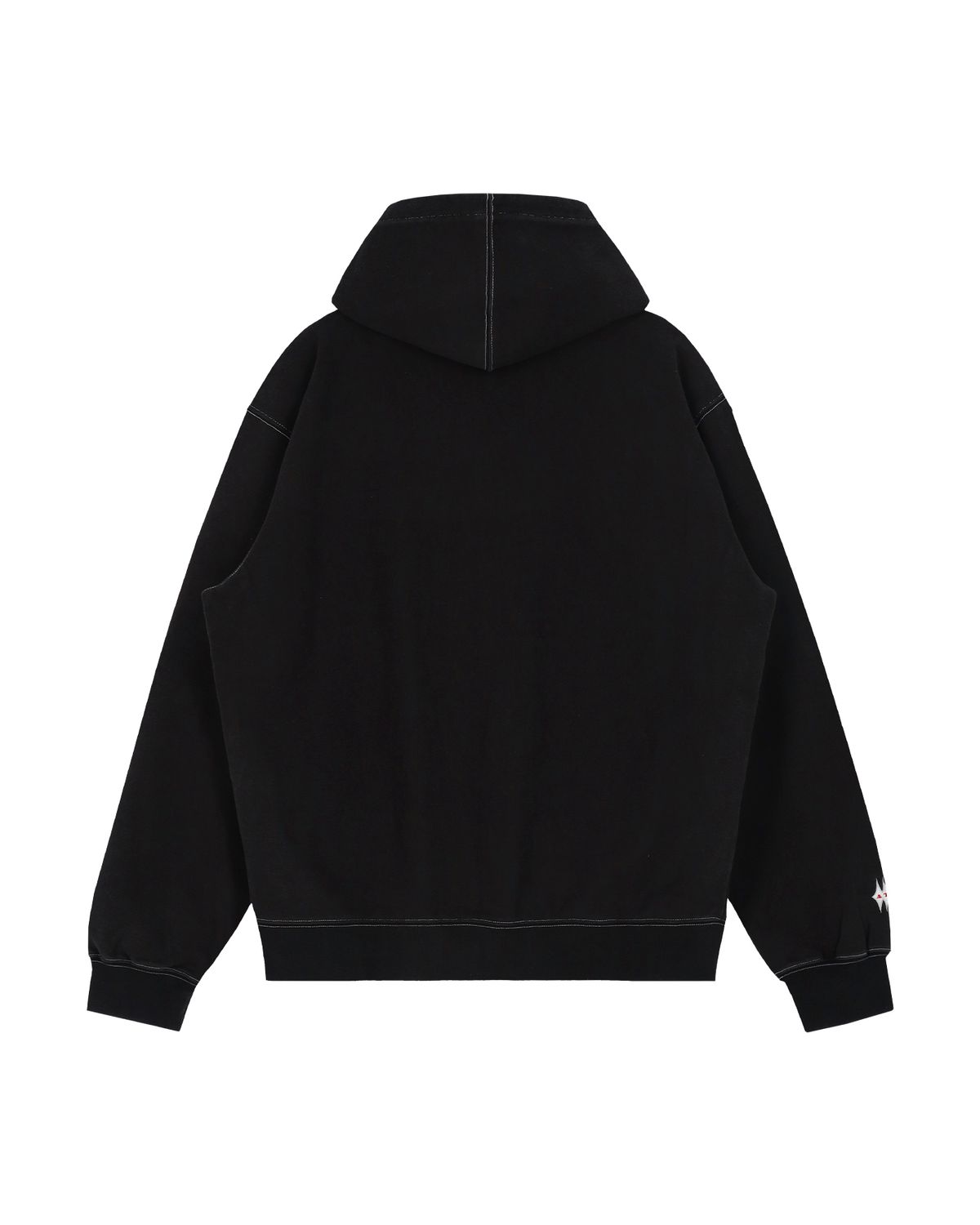애프터매스(AFTERMATH) CONTRAST STITCH ZIP UP HOODIE (BLACK)
