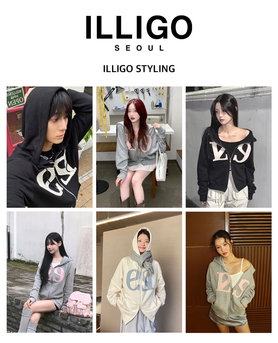 トップス ILLIGO 129 Logo Patch Hooded Zip-Up MUSINSA | ILLIGO 129 logo patch hooded zip-up cream