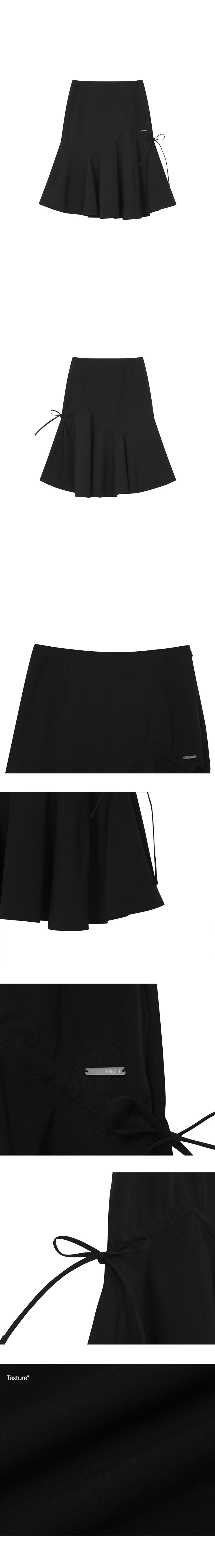 MUSINSA公式 | MISEKI SEOUL Shirring ruffle midi skirt BLACK