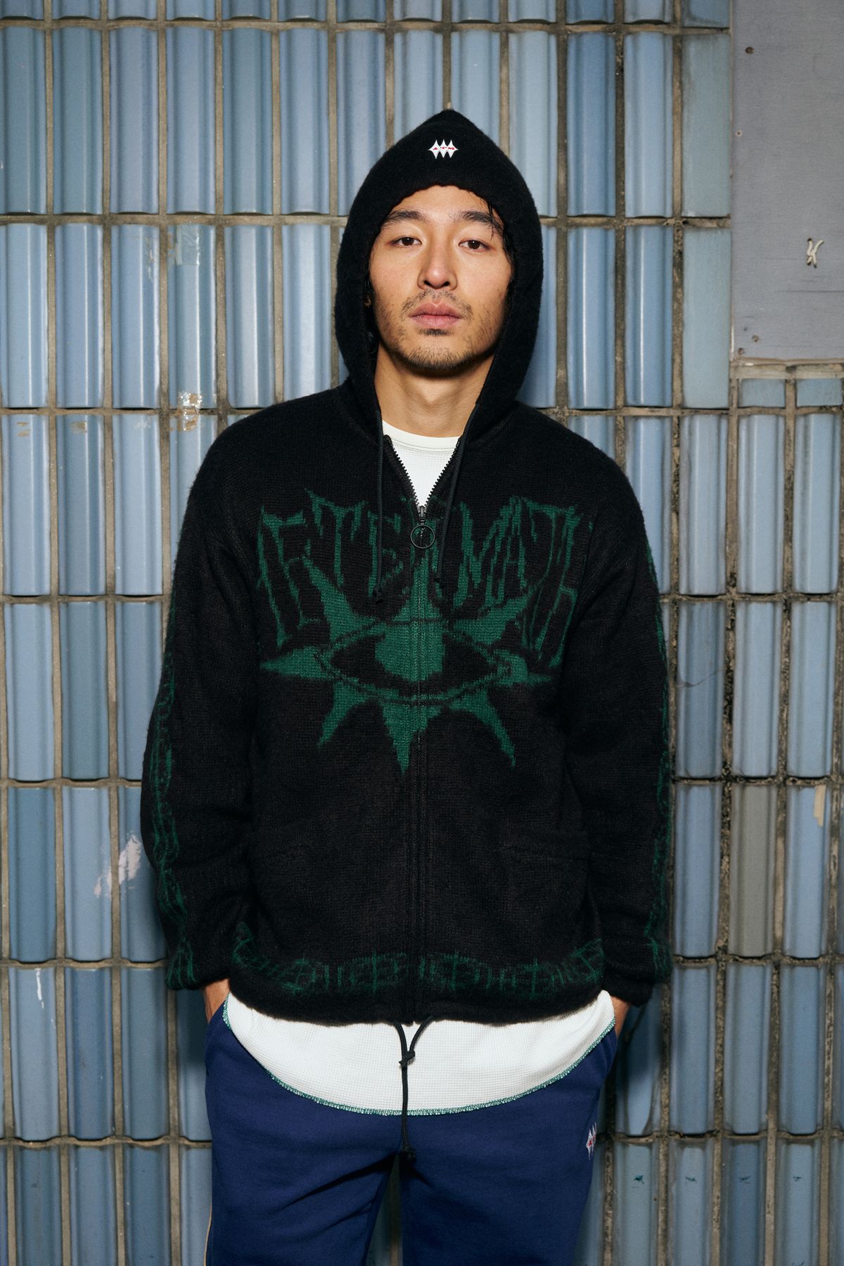애프터매스(AFTERMATH) MOHAIR ZIP HOODIE (BLACK)