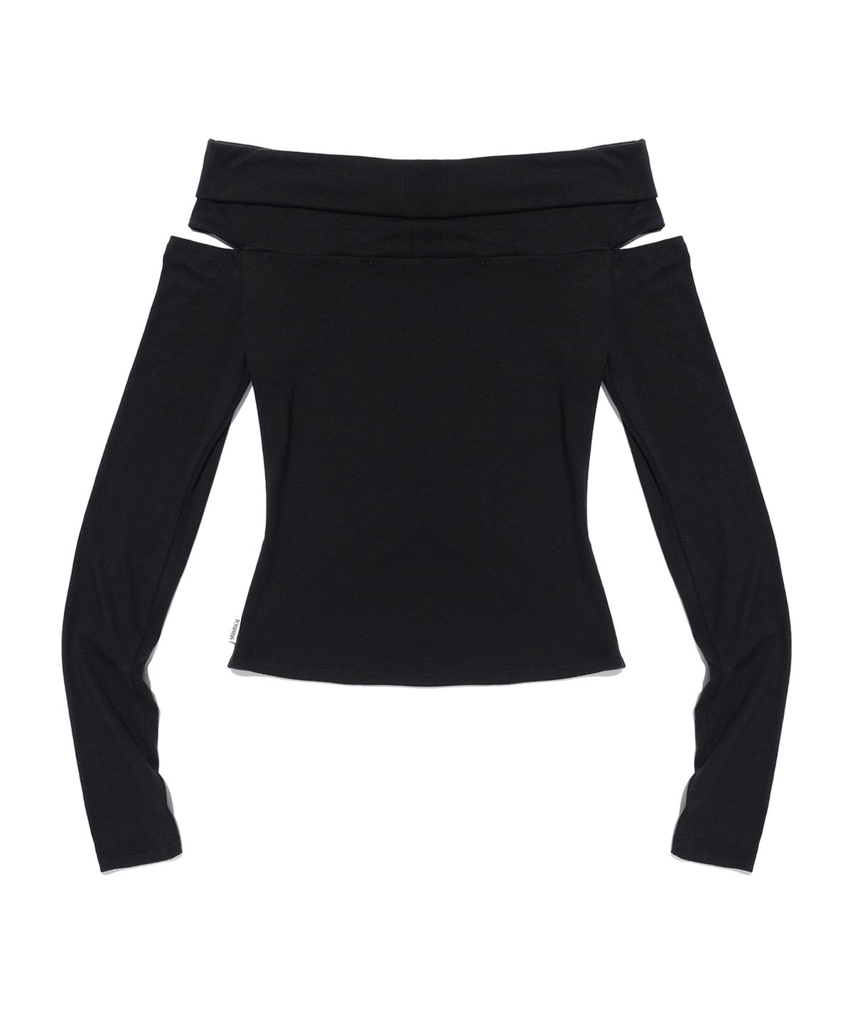 유희(YOUHEE) CUTOUT OFFSHOULDER LONG SLEEVE BLACK