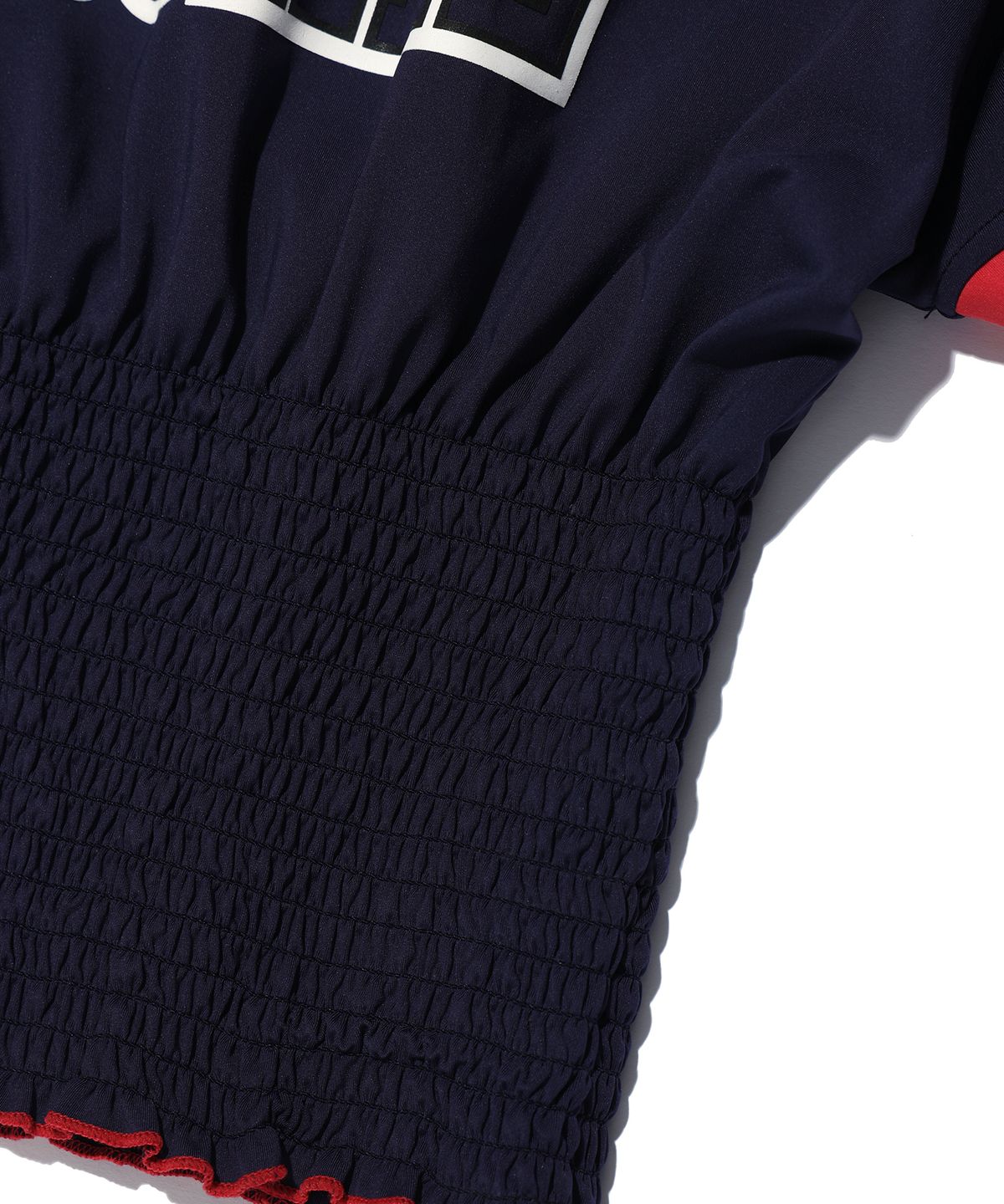 유희(YOUHEE) GRAPHIC TRACK JERSEY SMOKING T-SHIRT NAVY