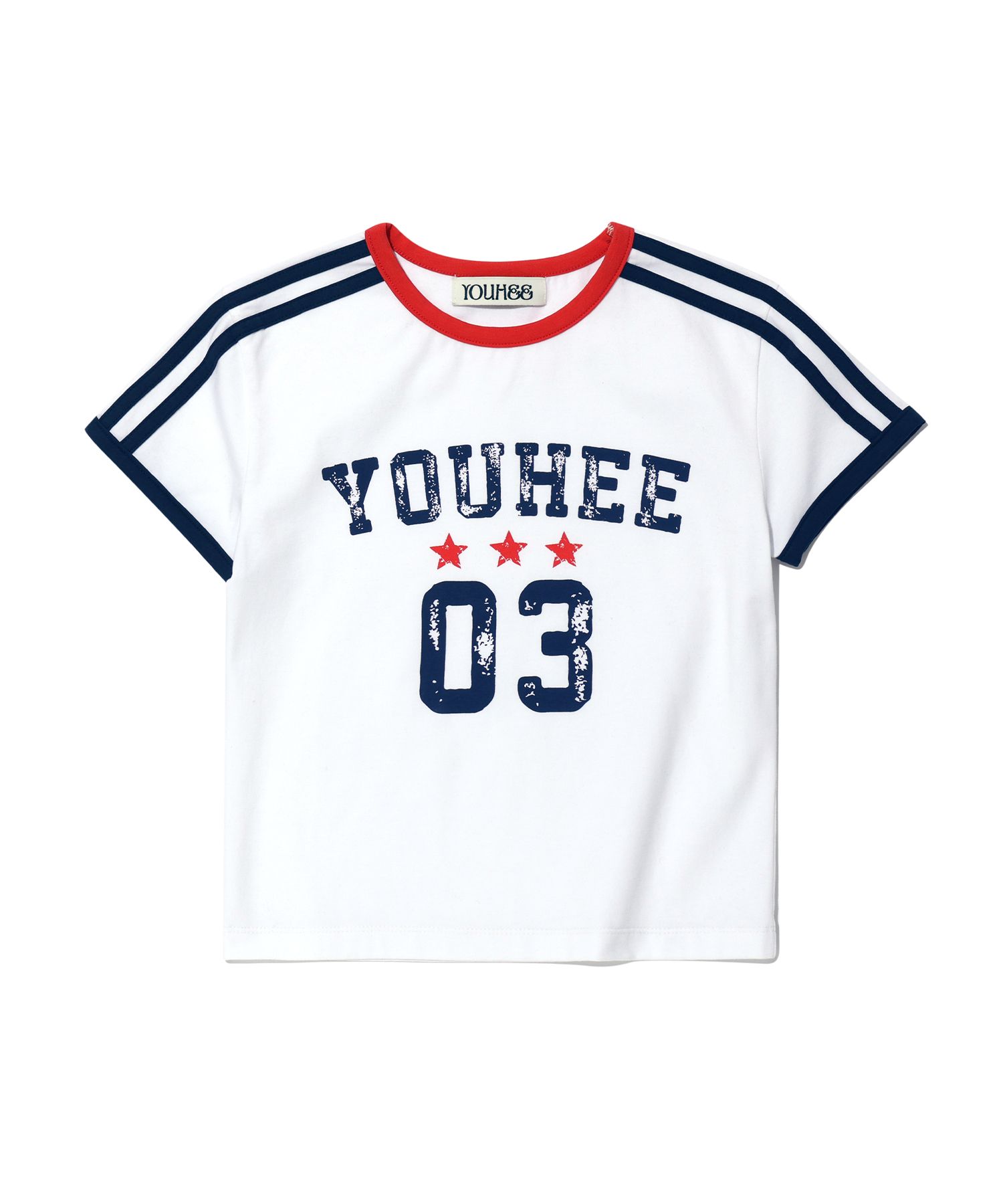[YOUHEE] YOUHEE VINTAGE GRAPHIC JERSEY T-SHIRT クロップド丈 MUSINSA公式 | YOUHEE YOUHEE VINTAGE GRAPHIC JERSEY T-SHIRT WHITE