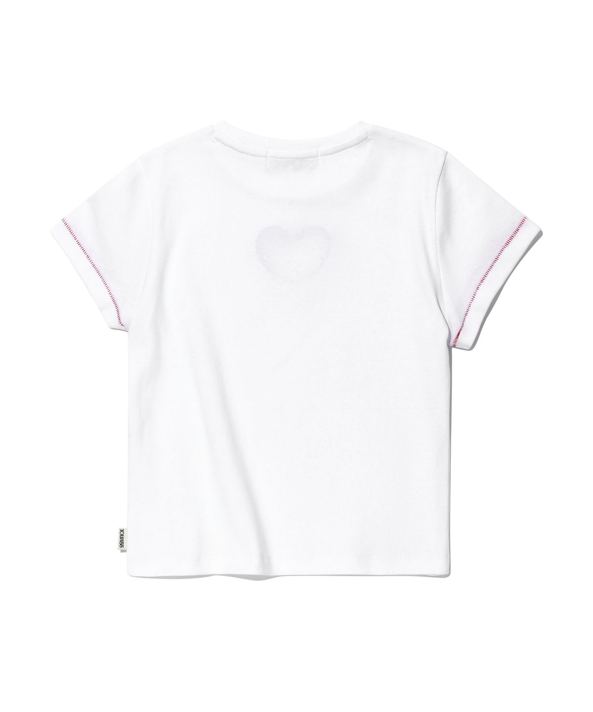유희(YOUHEE) HEART CUTOUT LACE T-SHIRTS WHITE