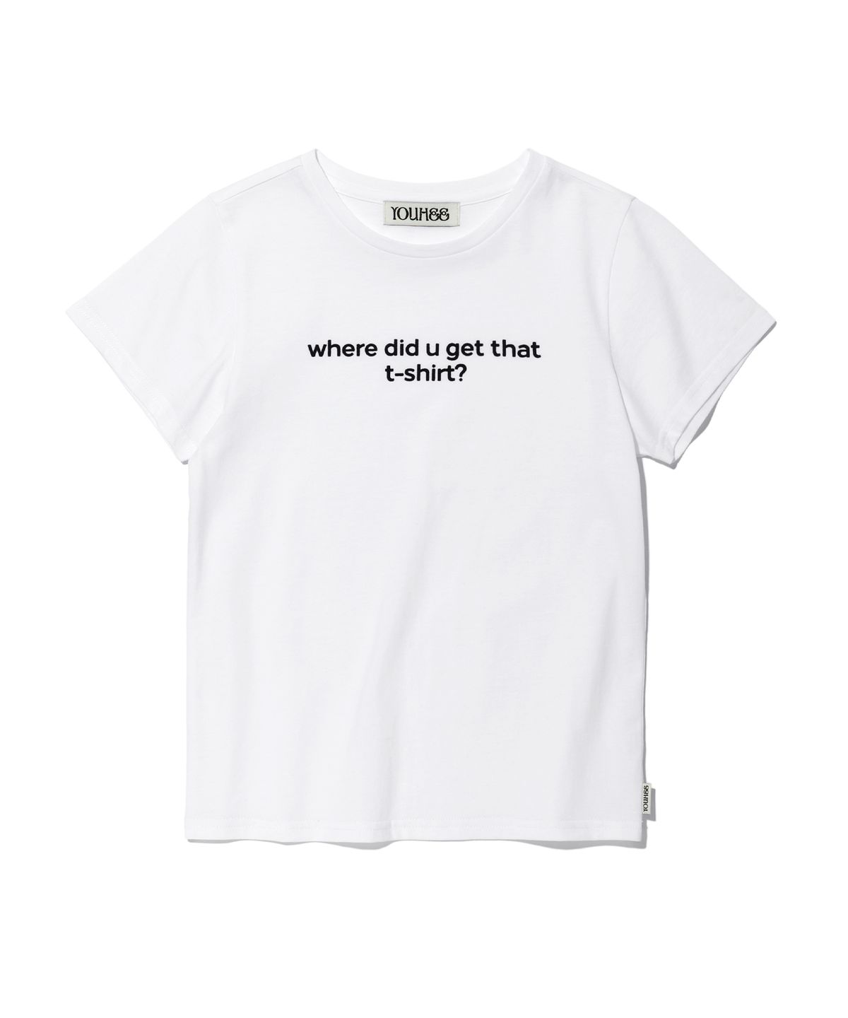 유희(YOUHEE) SMALL LETTERING T-SHIRT WHITE