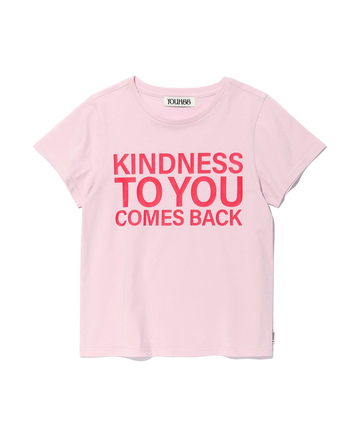 유희(YOUHEE) KINDNESS LETTERING T-SHIRT PINK