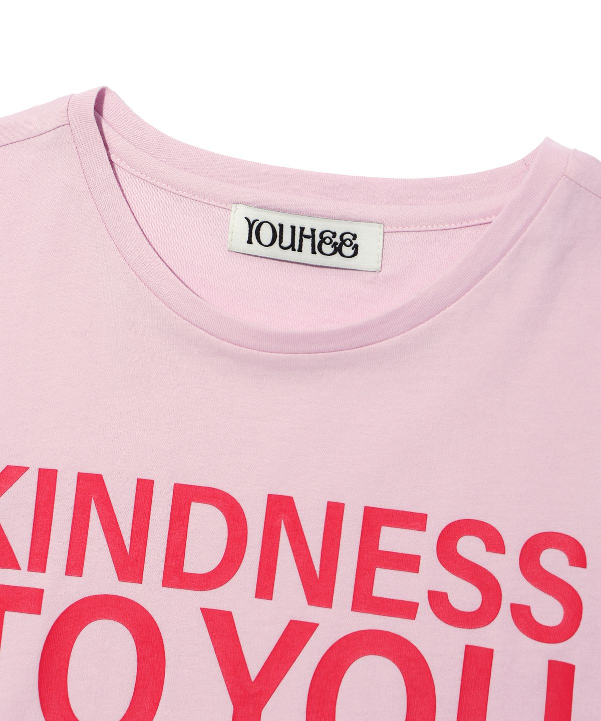유희(YOUHEE) KINDNESS LETTERING T-SHIRT PINK