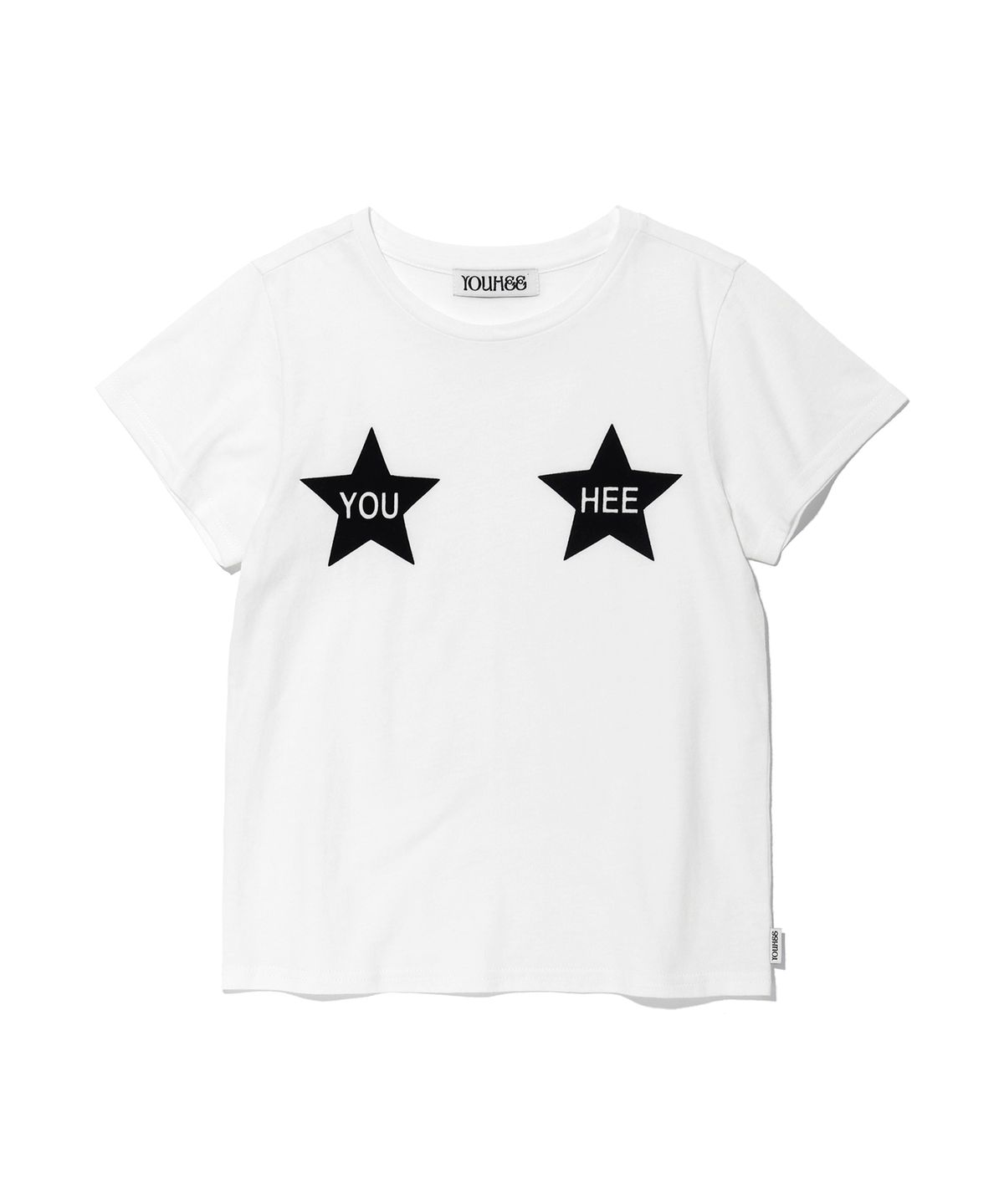 유희(YOUHEE) YOUHEE DOUBLE STAR GRAPHIC T-SHIRT WHITE