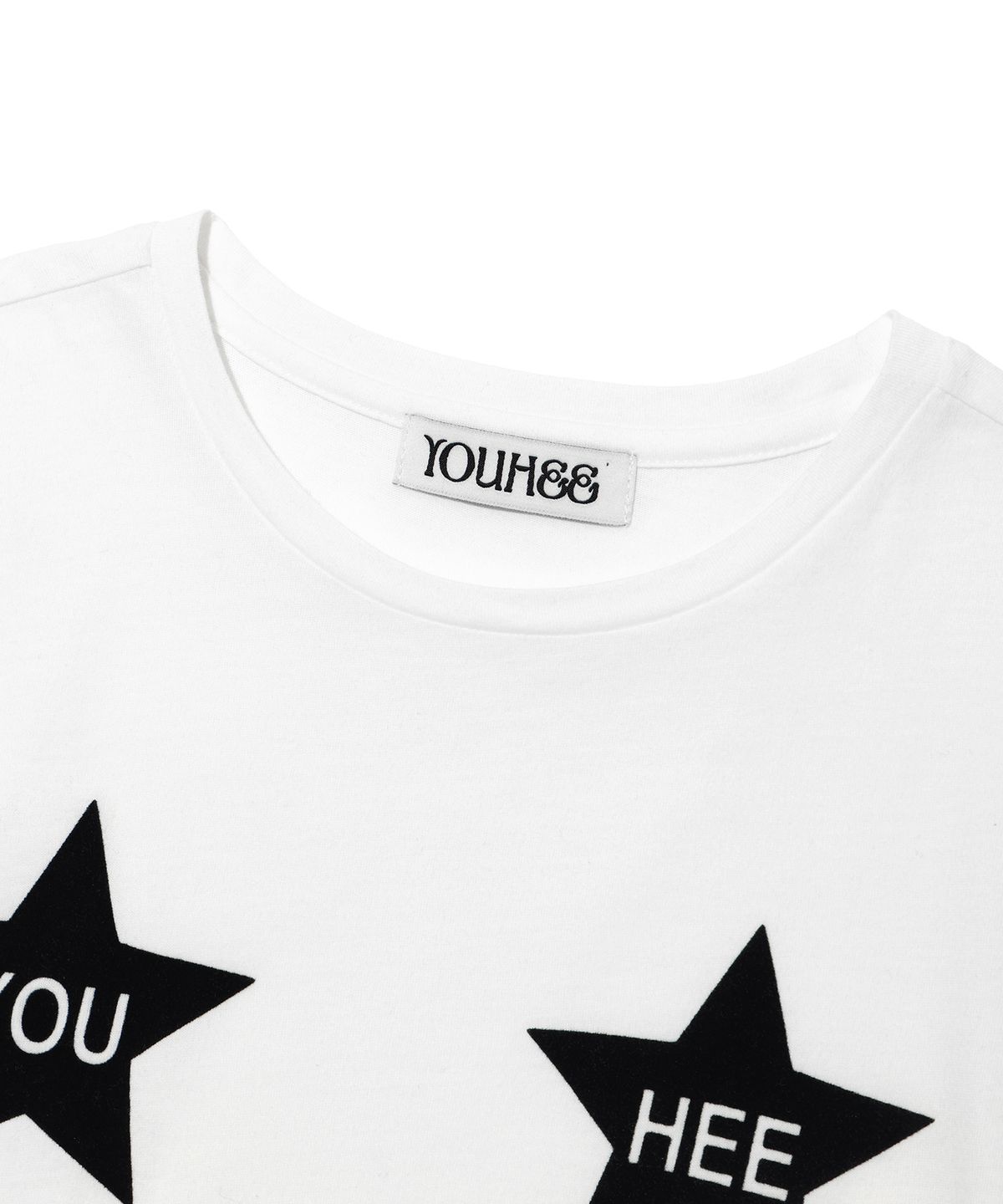 유희(YOUHEE) YOUHEE DOUBLE STAR GRAPHIC T-SHIRT WHITE