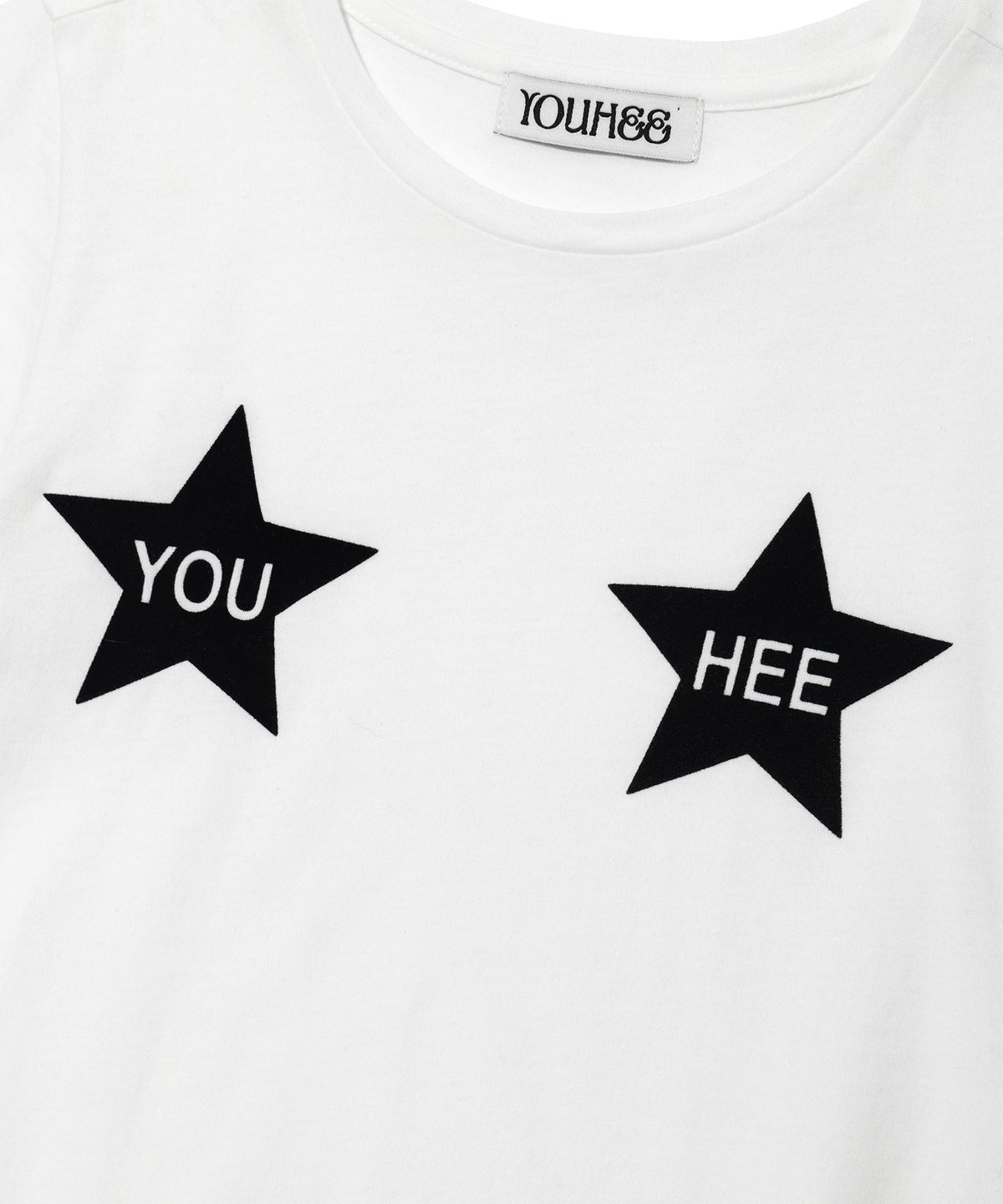 유희(YOUHEE) YOUHEE DOUBLE STAR GRAPHIC T-SHIRT WHITE