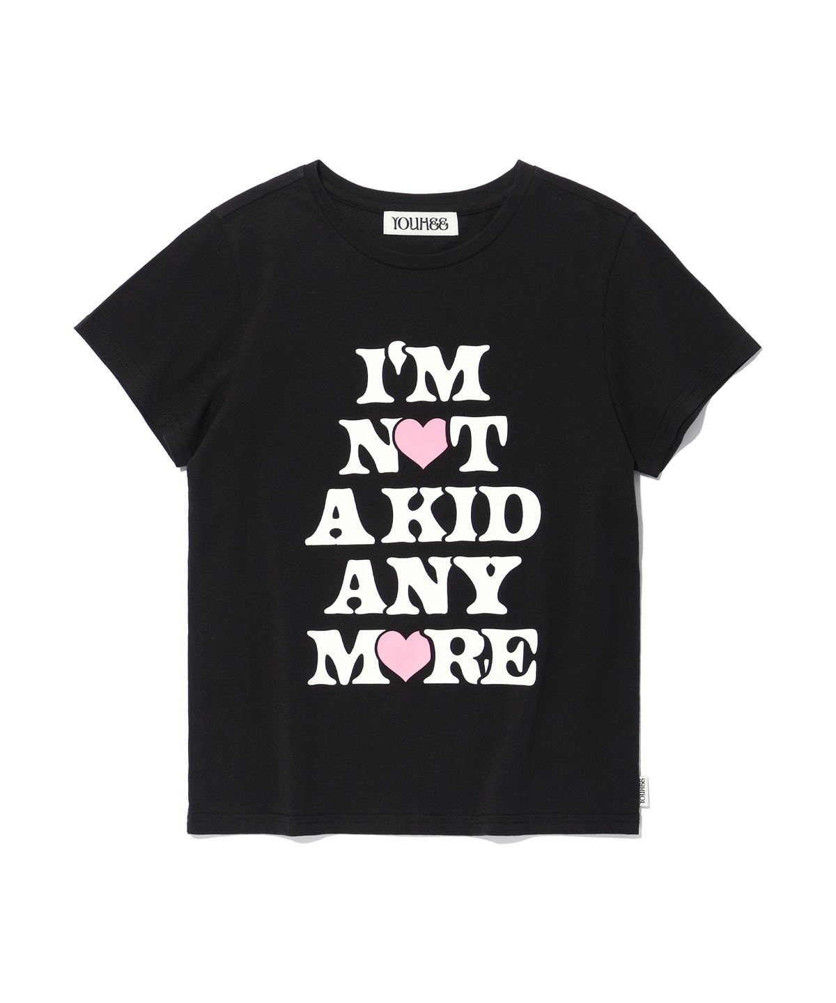 유희(YOUHEE) NOT A KID GRAPHIC T-SHIRT BLACK