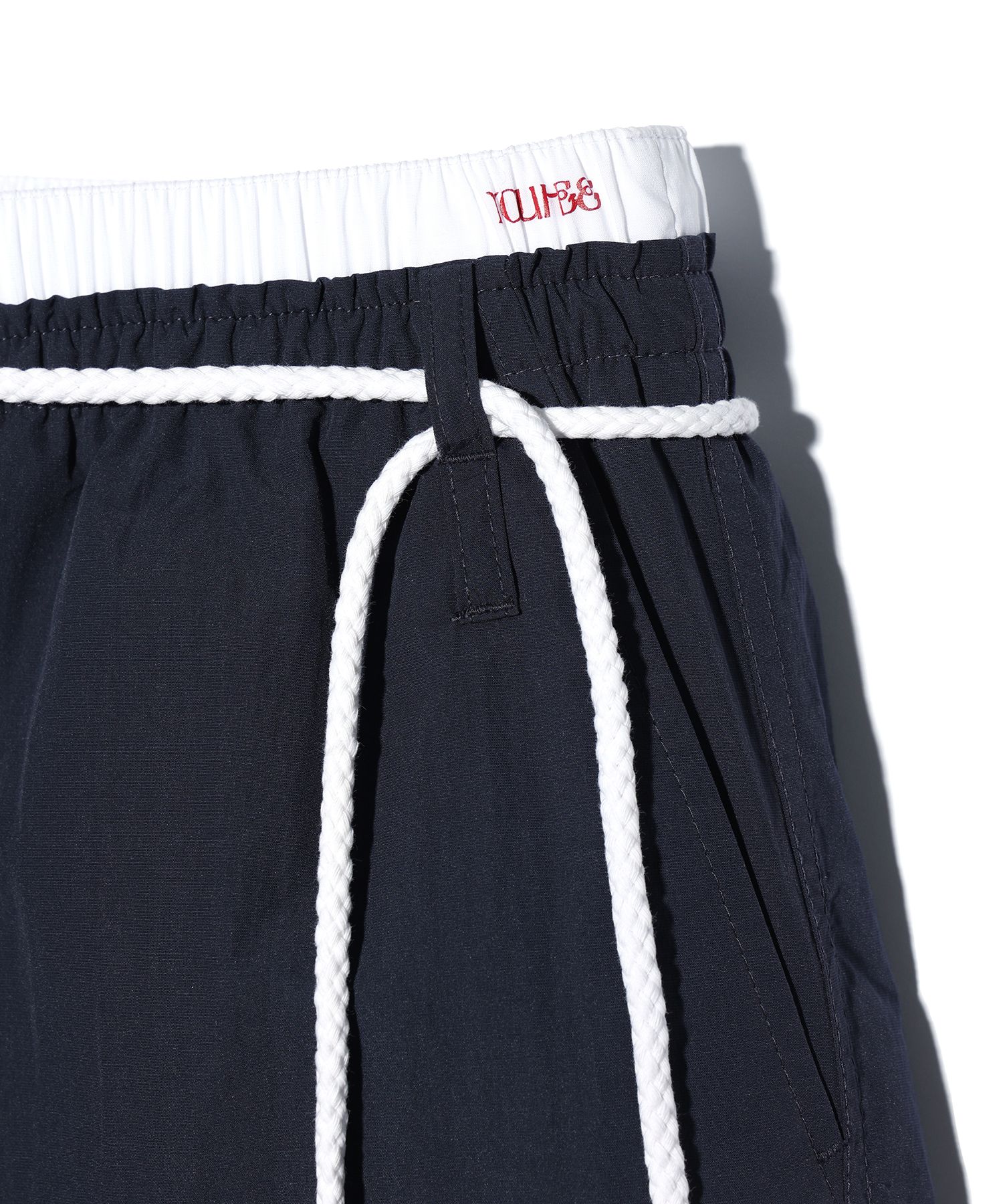 MUSINSA公式 | YOUHEE COTTON LAYERED BANDING WIDE PANTS NAVY