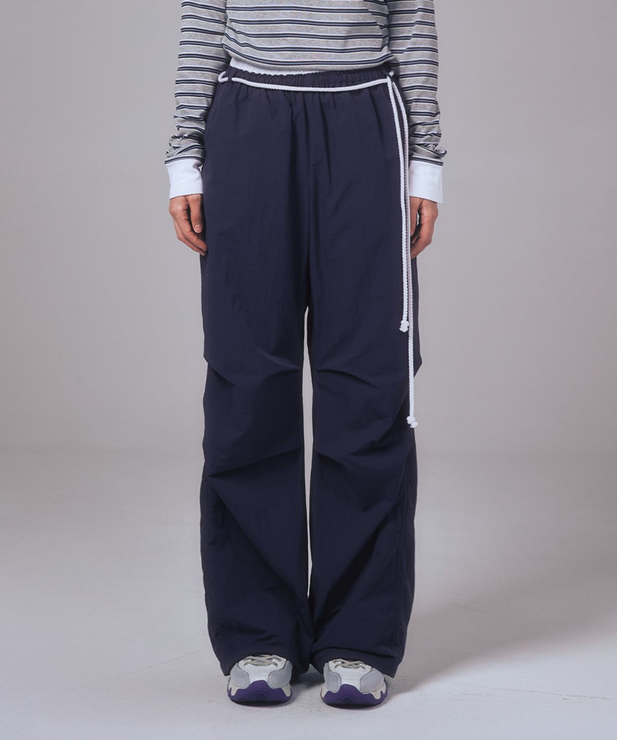 유희(YOUHEE) [3COLORS] COTTON LAYERED BANDING WIDE PANTS