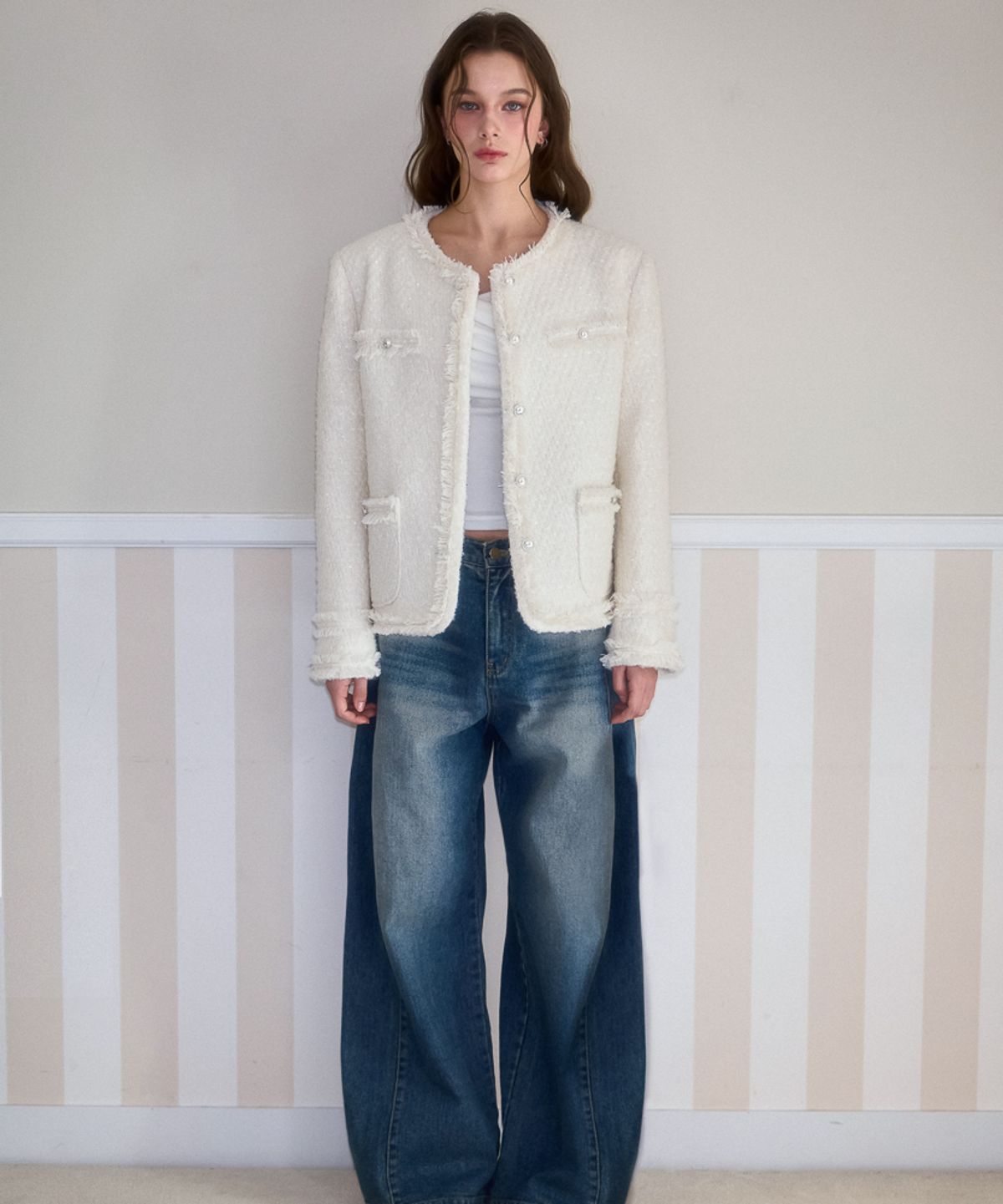 로제프란츠(ROSEFRANTZ) Glory Wool Tweed Jacket [Ivory]
