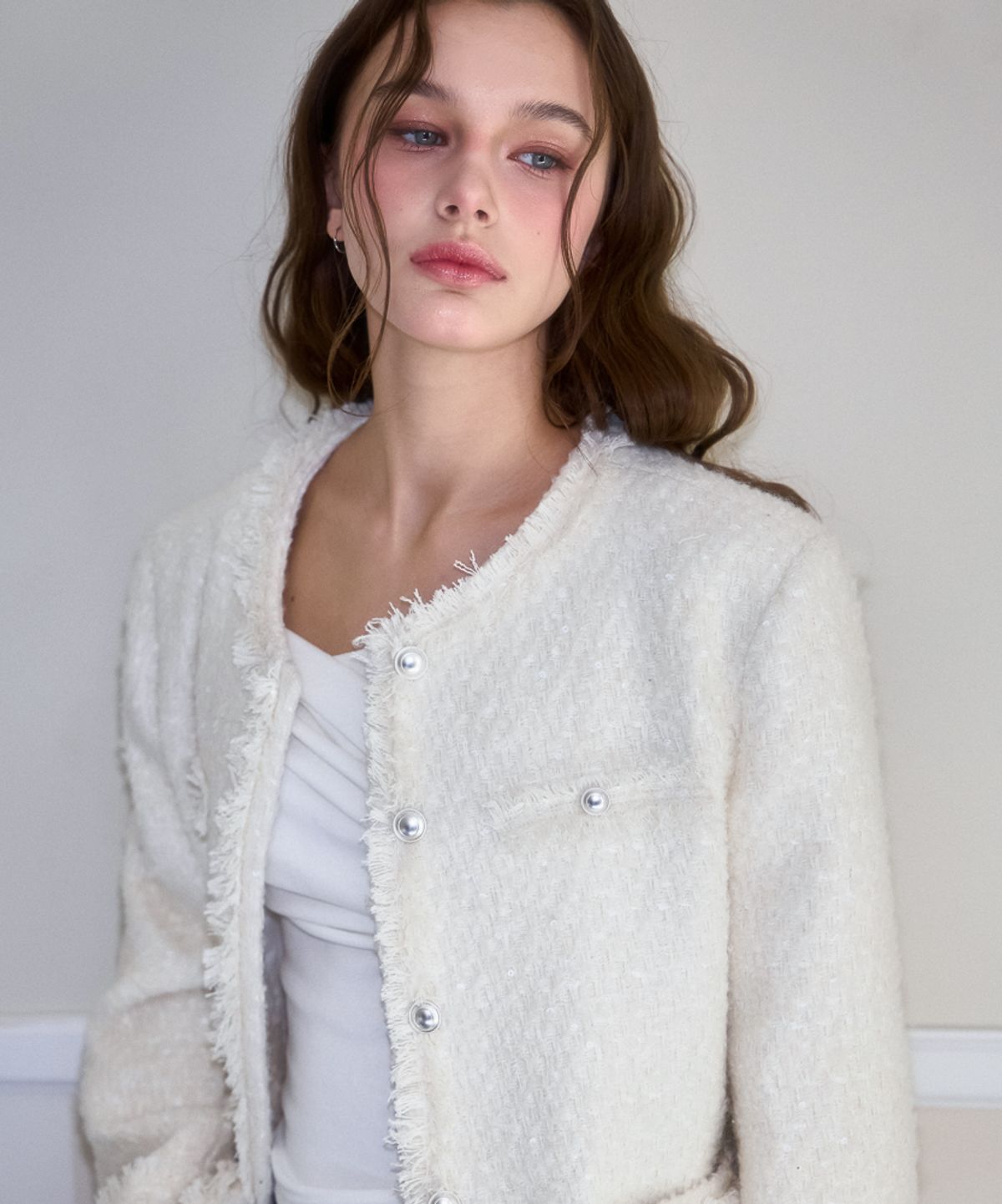 로제프란츠(ROSEFRANTZ) Glory Wool Tweed Jacket [Ivory]