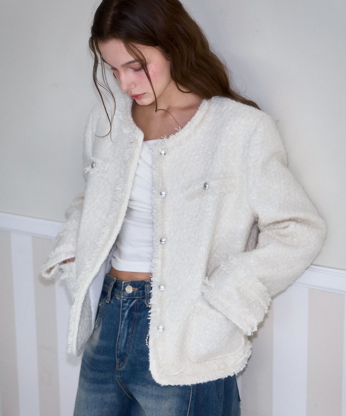 로제프란츠(ROSEFRANTZ) Glory Wool Tweed Jacket [Ivory]