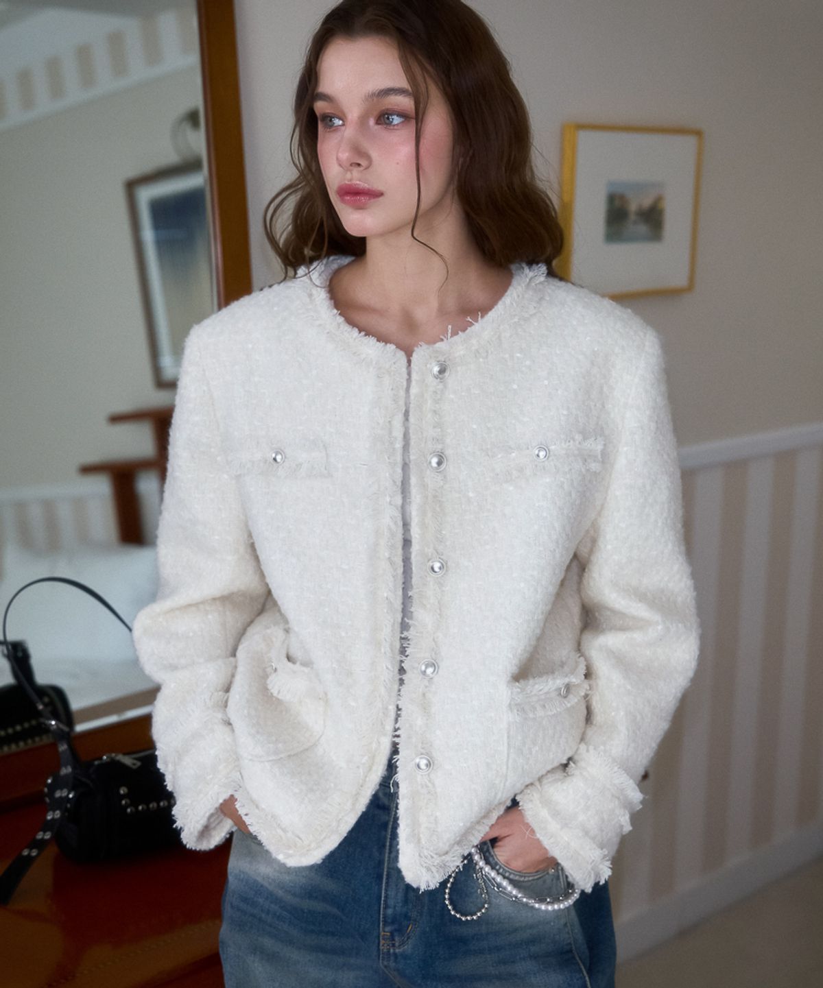 로제프란츠(ROSEFRANTZ) Glory Wool Tweed Jacket [Ivory]
