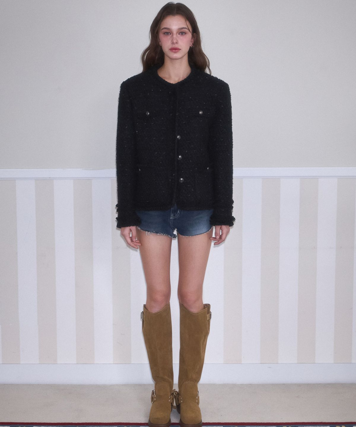 로제프란츠(ROSEFRANTZ) Glory Wool Tweed Jacket [Black]