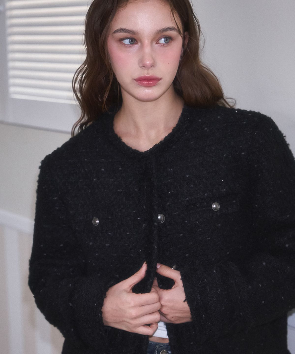 로제프란츠(ROSEFRANTZ) Glory Wool Tweed Jacket [Black]