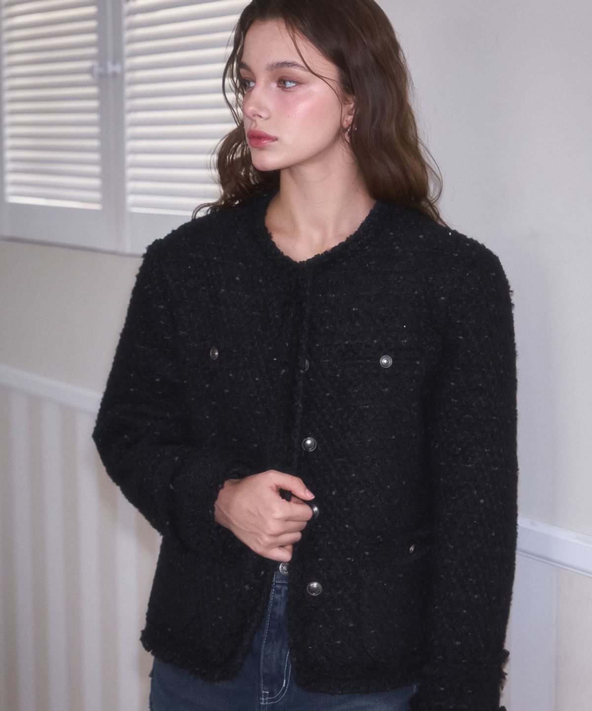 로제프란츠(ROSEFRANTZ) Glory Wool Tweed Jacket [Black]