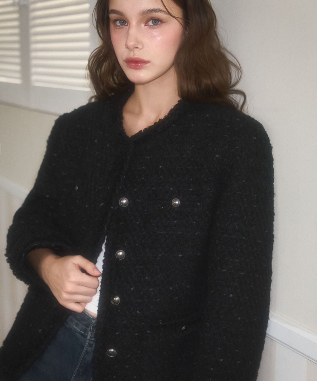 로제프란츠(ROSEFRANTZ) Glory Wool Tweed Jacket [Black]