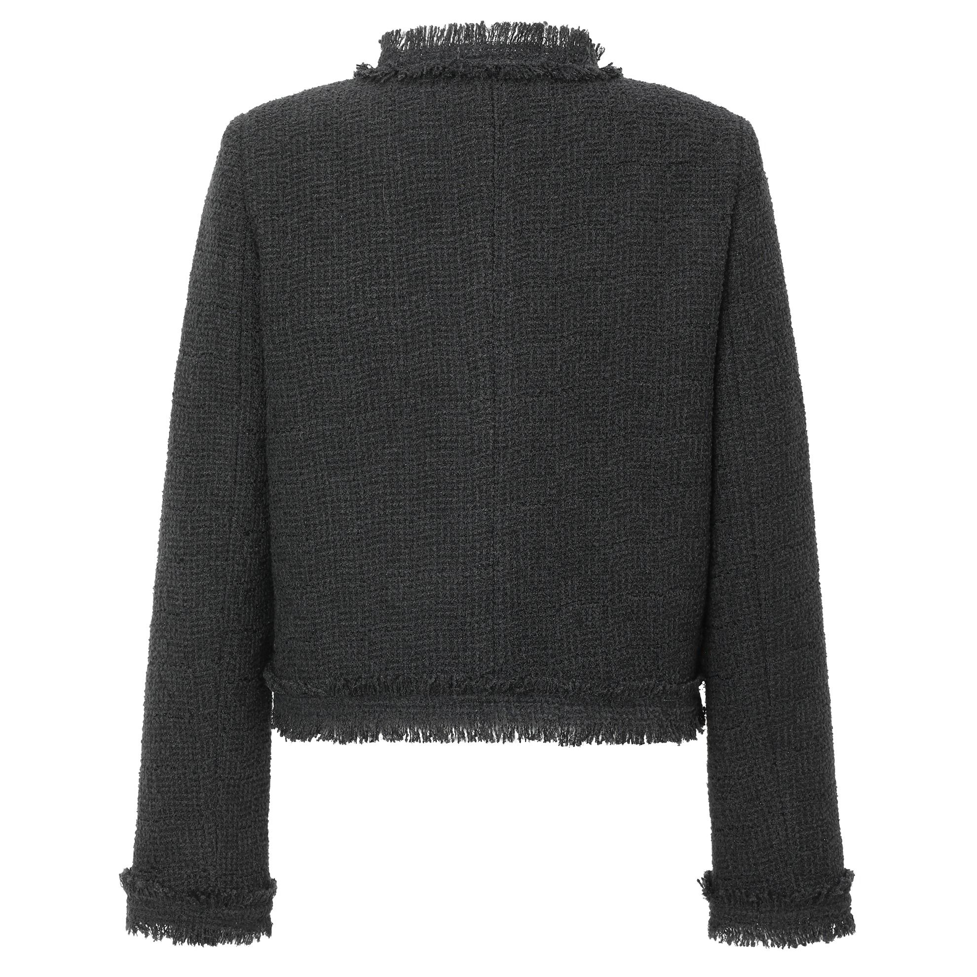 MUSINSA | KHAKIPOINT Antique Crop Tweed Jacket (gray)