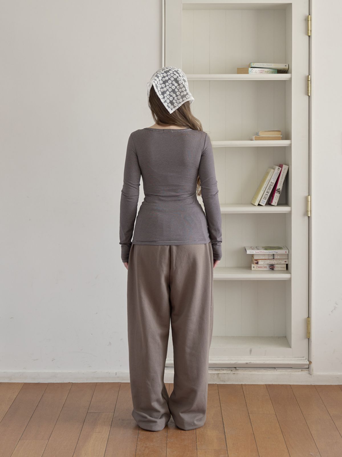 미에르꼴레스(MIERCOLES) HEART CUT-OUT LONG SLEEVE T-SHIRT [mocha]