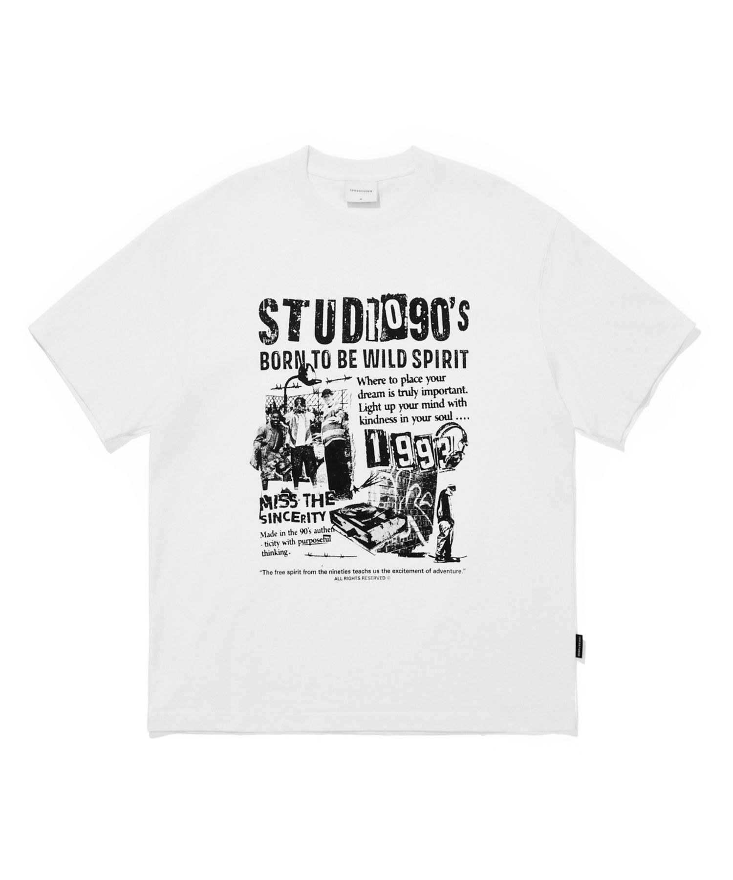 Tシャツ・カットソー 1993studio 90S Big Graphic T-Shirt_White MUSINSA | 1993STUDIO 90S Big Graphic T-Shirt_White
