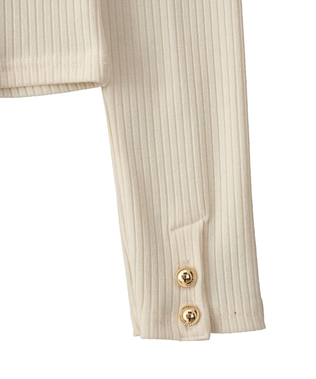 살롱 드 욘(SALON DE YOHN) Button Point Strap Off Shoulder T_ Ivory