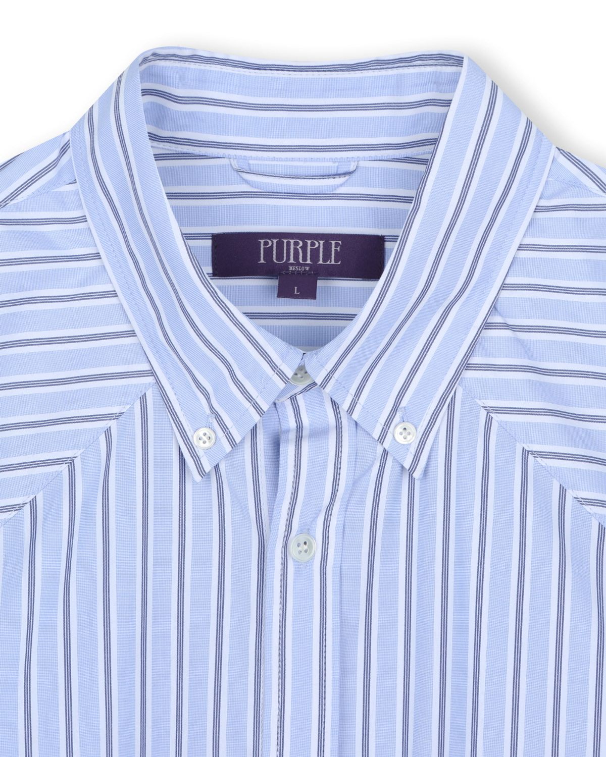 비슬로우(BESLOW) WESTERN STRIPE BUTTON DOWN SHIRTS SKY BLUE