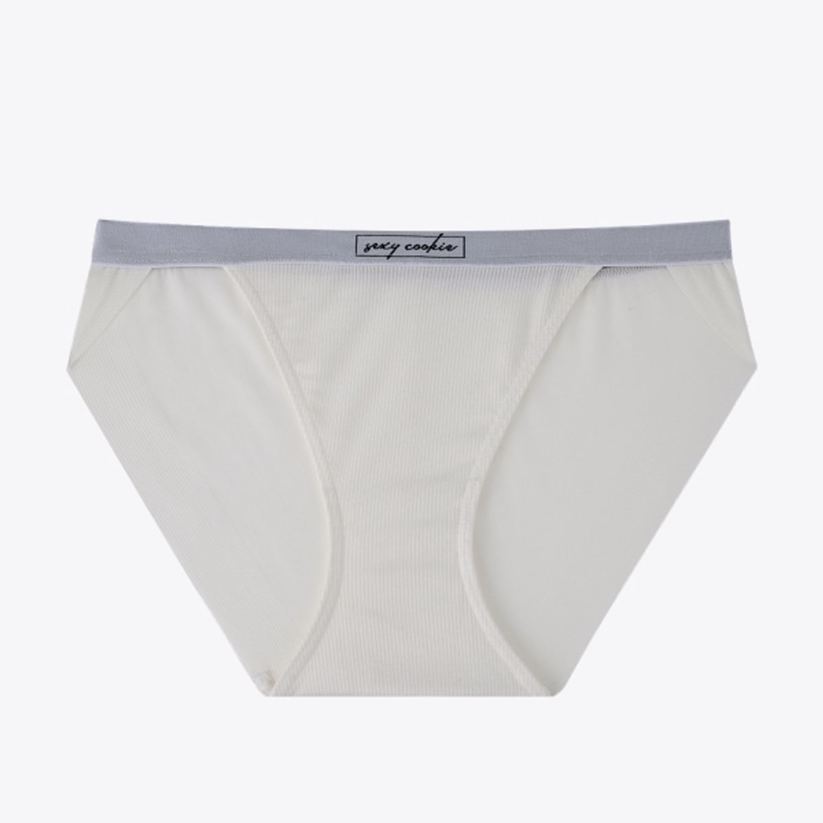 섹시쿠키(SEXY COOKIE) 레이온 골지 트임 브라 팬티 세트_아이보리