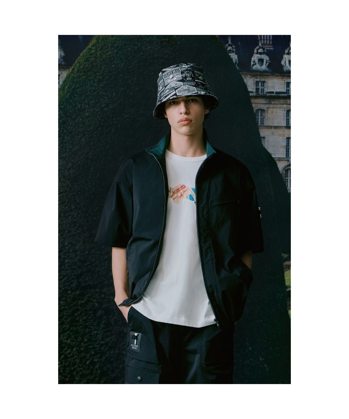 골든베어(GOLDEN BEAR) Essential Bucket Hat (Print ver.)_G6RAX25111BKX