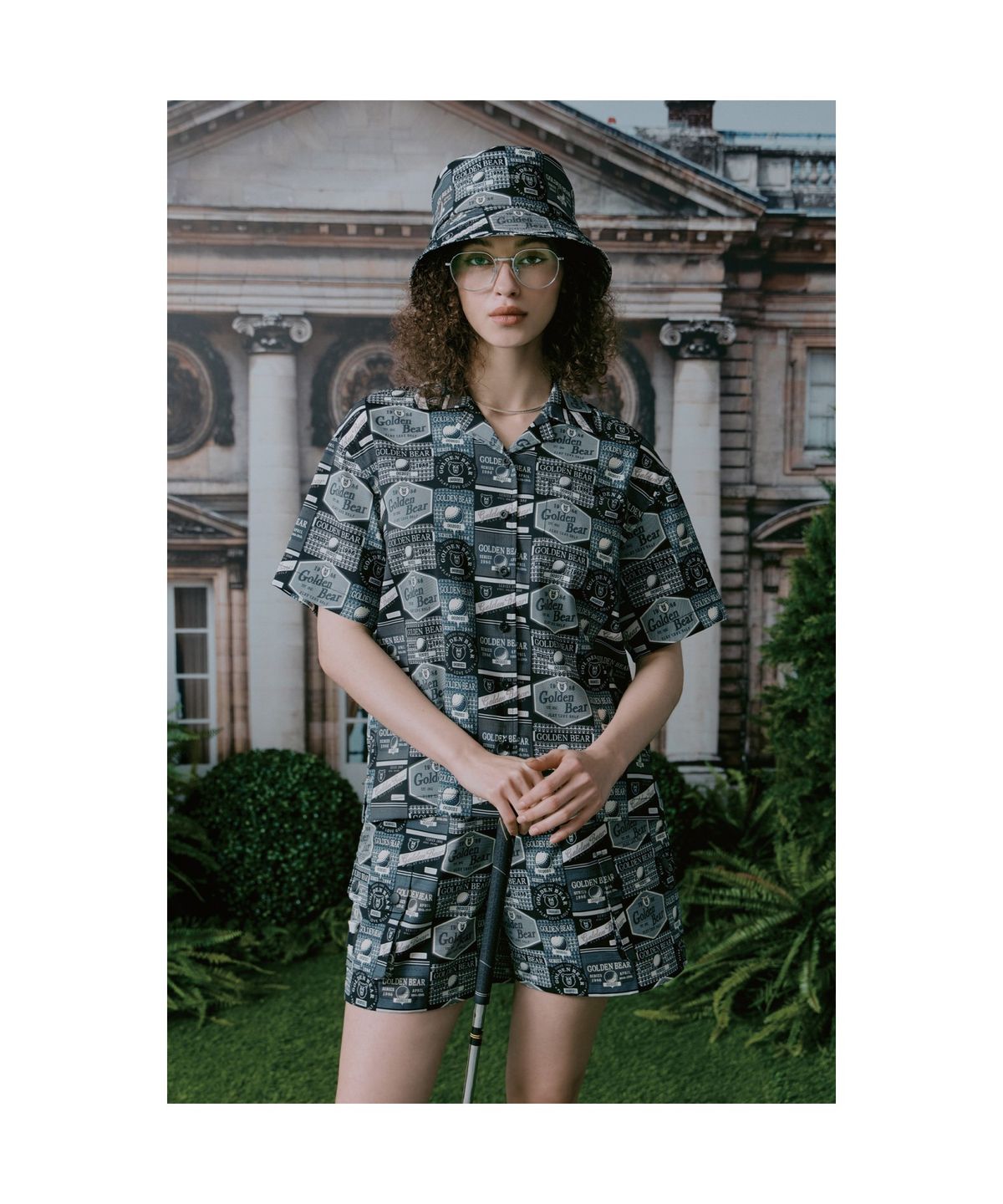 골든베어(GOLDEN BEAR) Essential Bucket Hat (Print ver.)_G6RAX25111BKX