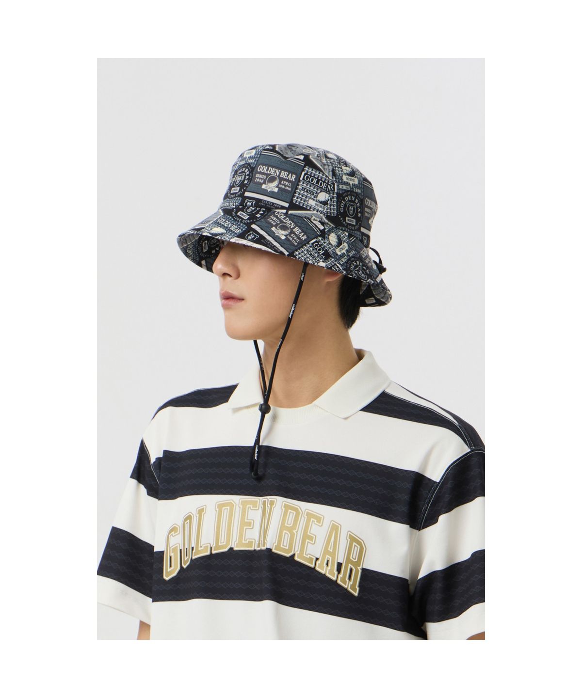 골든베어(GOLDEN BEAR) Essential Bucket Hat (Print ver.)_G6RAX25111BKX