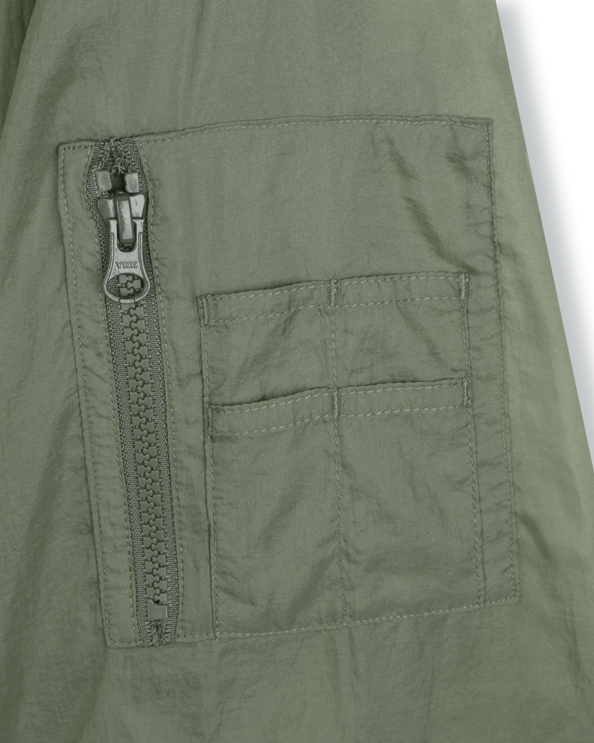 비슬로우(BESLOW) SHEER NYLON FLIGHT JACKET KHAKI GREY